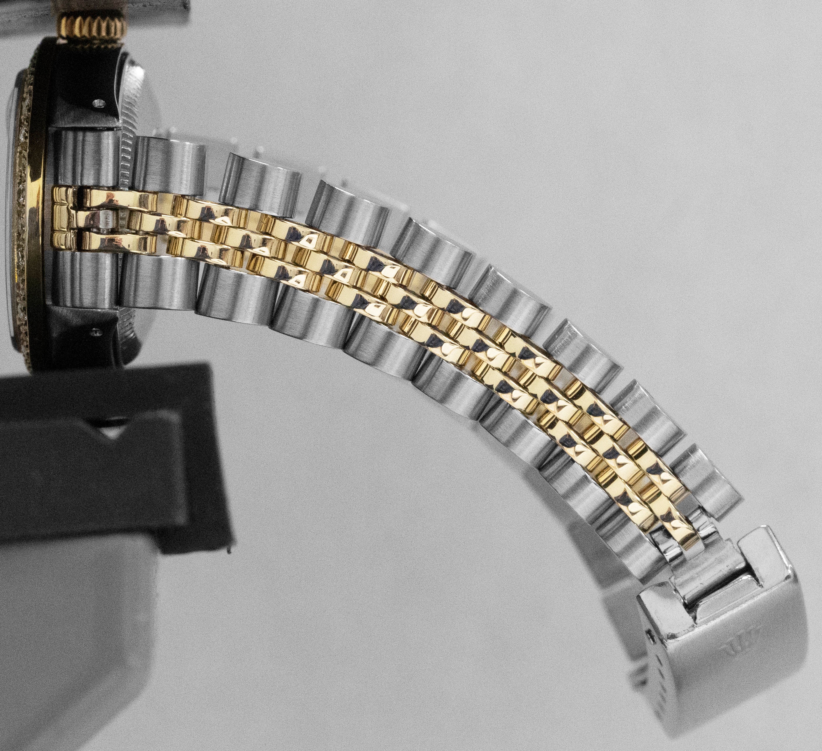 Ladies Rolex DateJust 26mm Black DIAMOND Two-Tone 18K Gold Steel JUBILEE 6917 - Image 9
