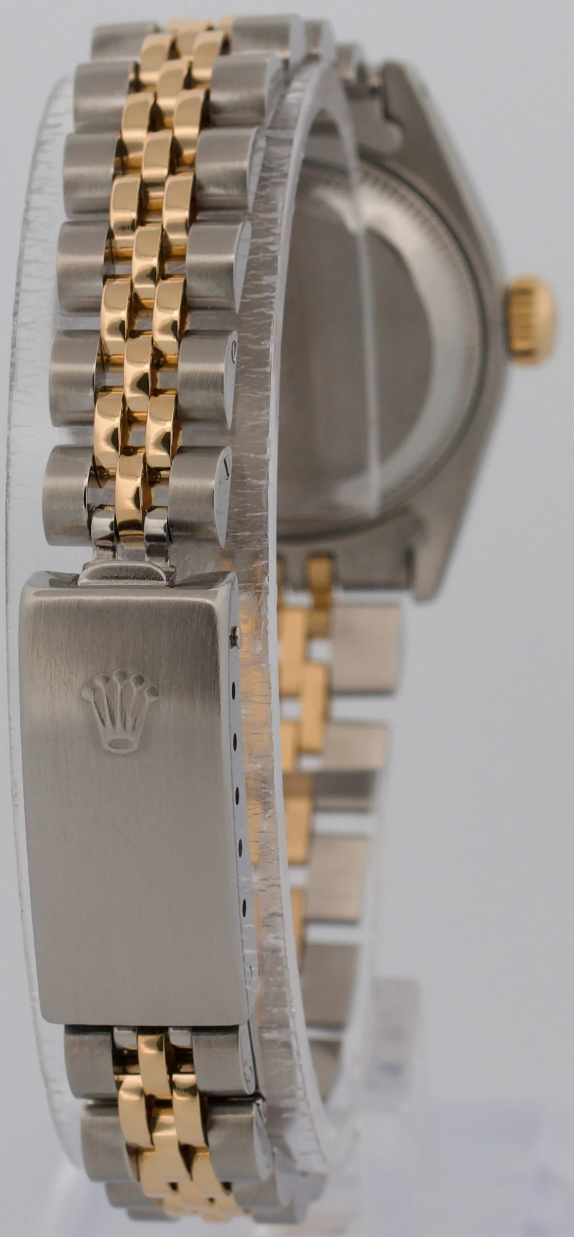 Ladies Rolex DateJust 26mm BLUE 18K Yellow Gold Steel Fluted JUBILEE 69173 Watch - Image 6