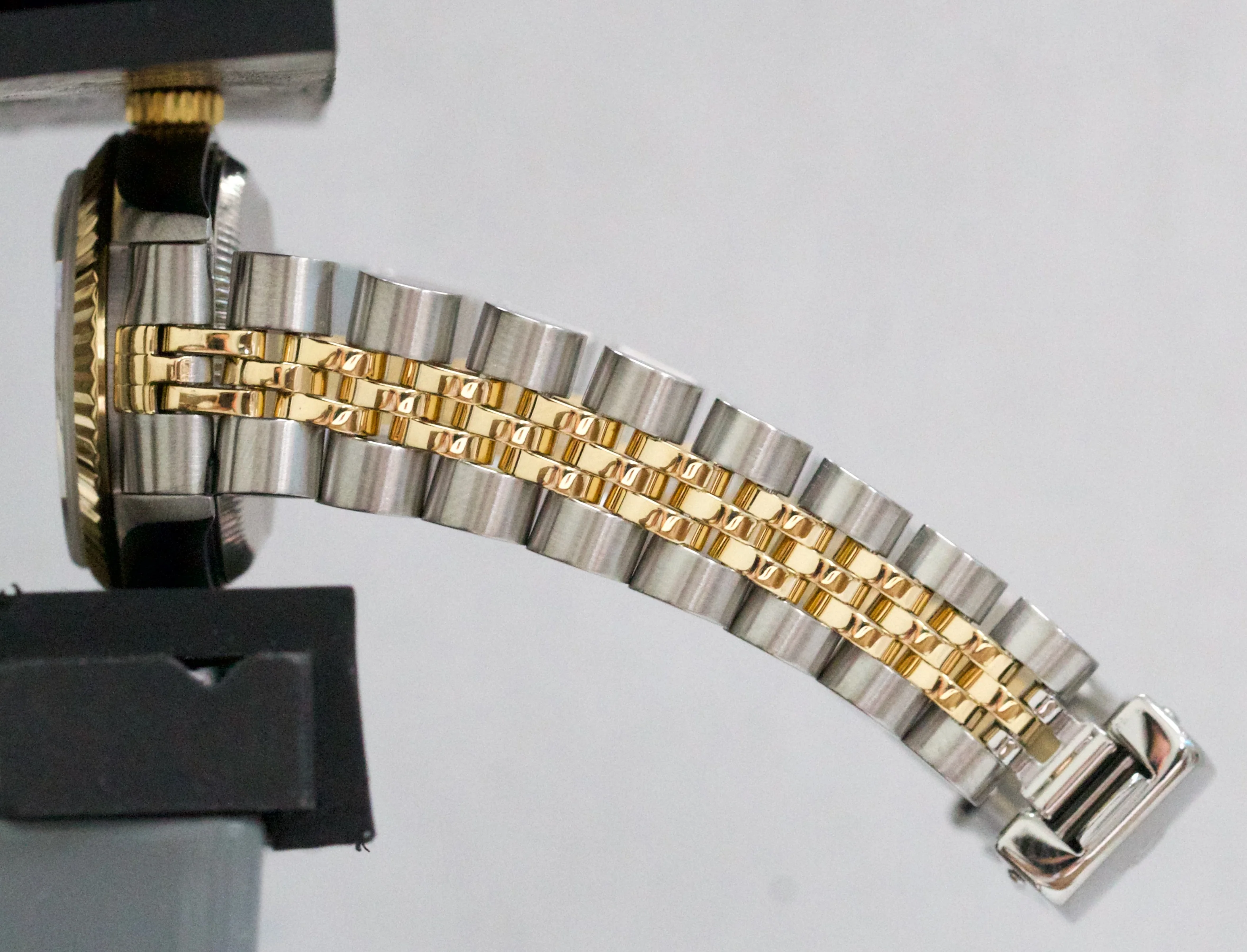 Ladies Rolex DateJust 26mm BLUE VIGNETTE DIAMOND 18K Gold Steel JUBILEE 69173 - Image 9