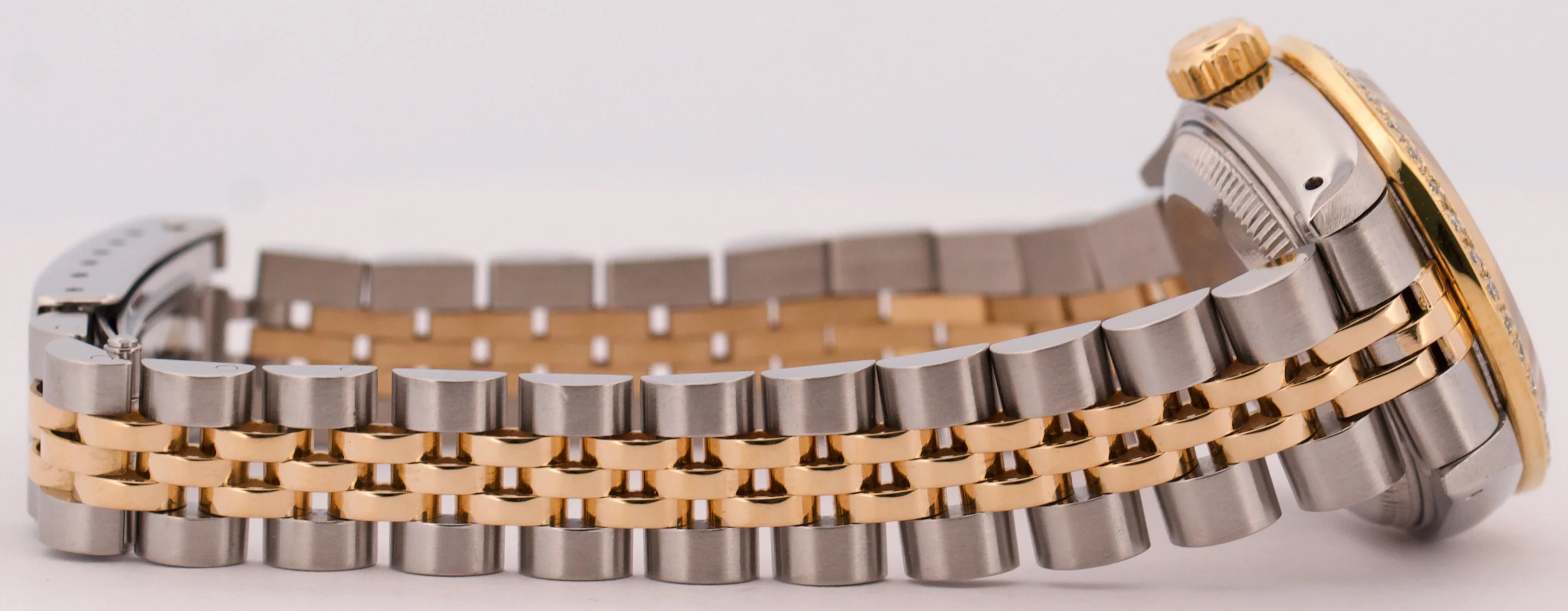 Ladies Rolex DateJust 26mm CHAMPAGNE DIAMOND 18K Yellow Gold Steel JUBILEE 69173 - Image 8