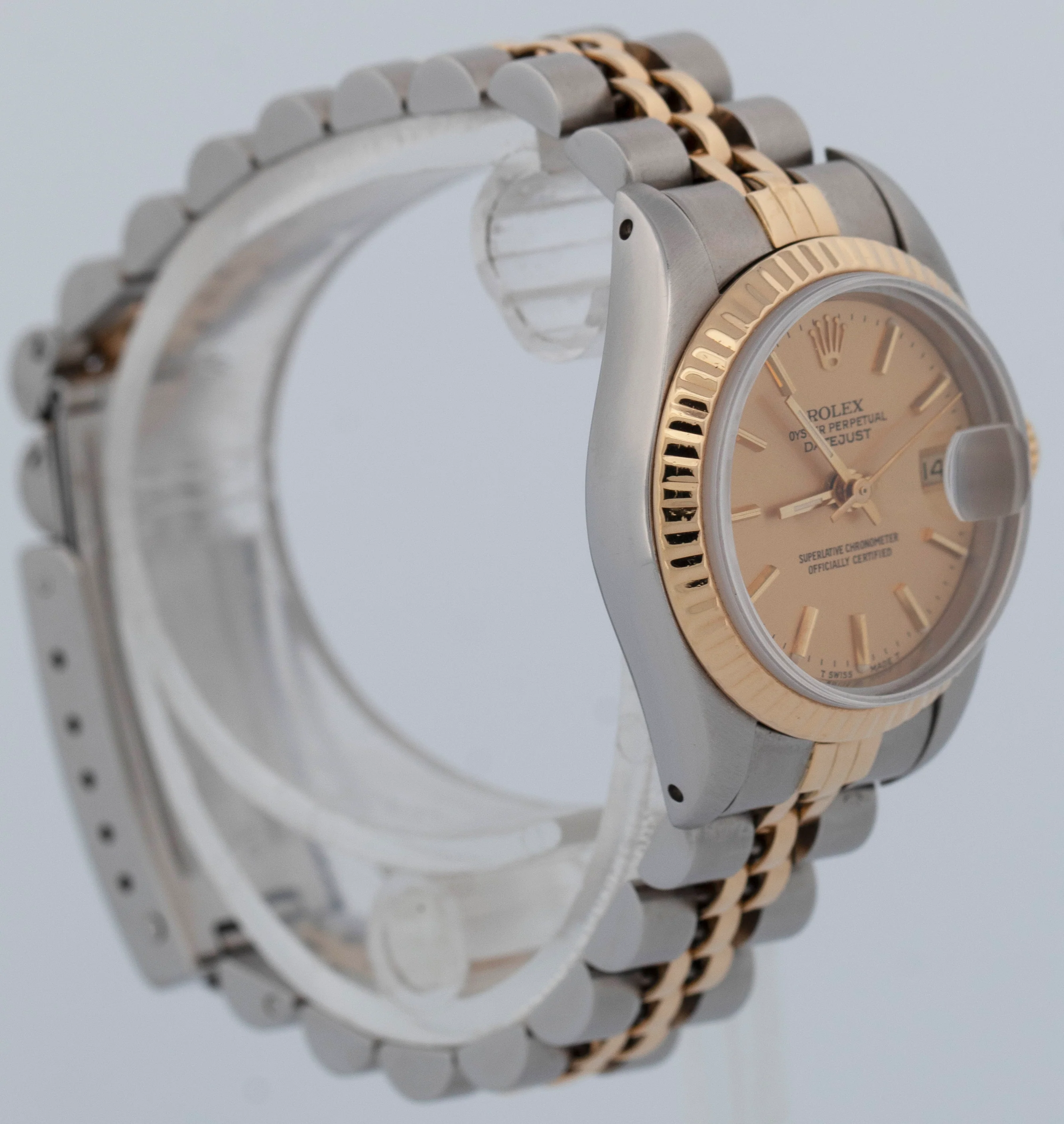 Ladies Rolex DateJust 26mm CHAMPAGNE Two-Tone 18K Yellow Gold JUBILEE 69173 - Image 4