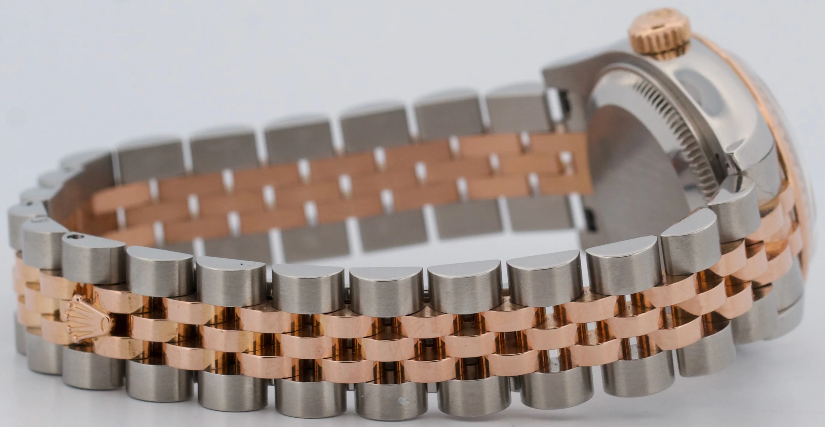 Ladies Rolex DateJust 26mm SILVER CONCENTRIC 18K Rose Gold JUBILEE 179171 - Image 8