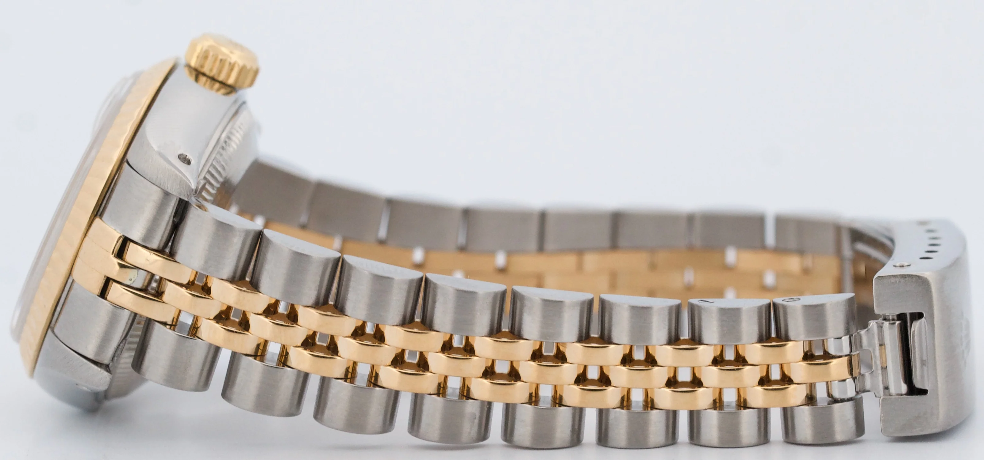 Ladies Rolex DateJust 26mm FLAT CHAMPAGNE ROMAN 18K Gold Stainless JUBILEE 69173 - Image 6