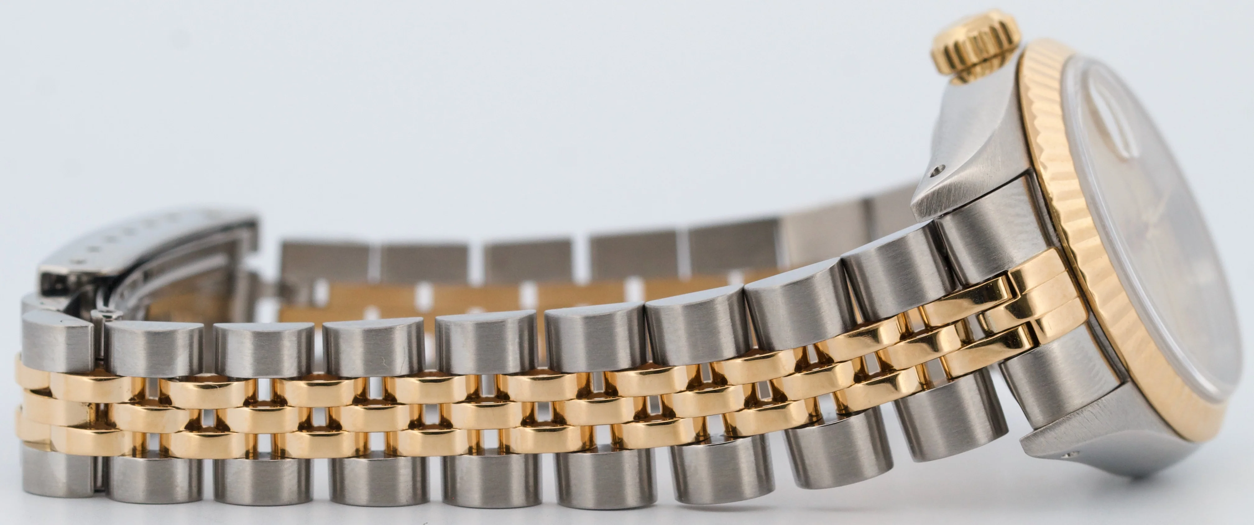 Ladies Rolex DateJust 26mm FLAT CHAMPAGNE ROMAN 18K Gold Stainless JUBILEE 69173 - Image 7