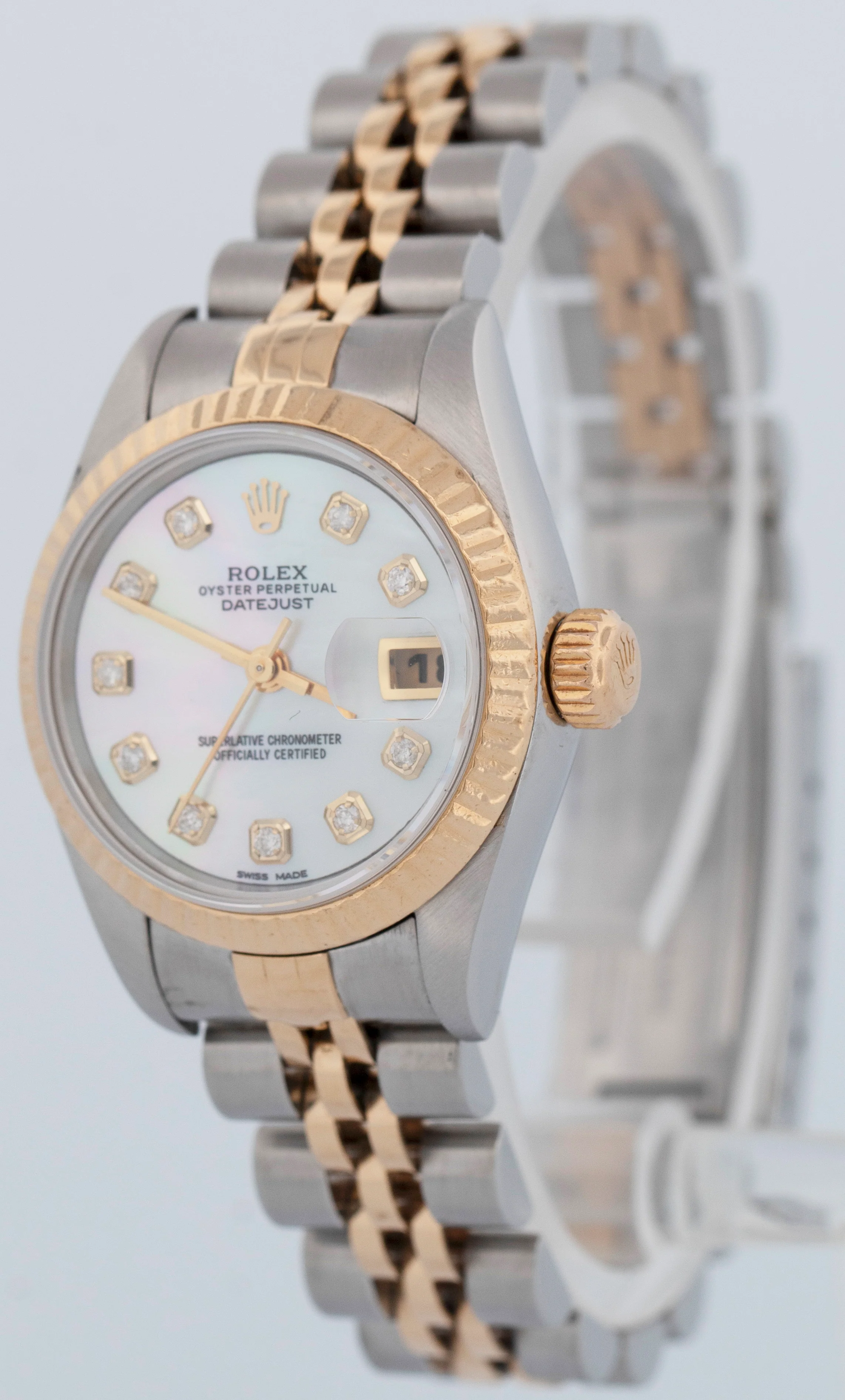 Ladies Rolex DateJust 26mm MOP DIAMOND Two-Tone 18K Gold Steel JUBILEE 79173 - Image 3
