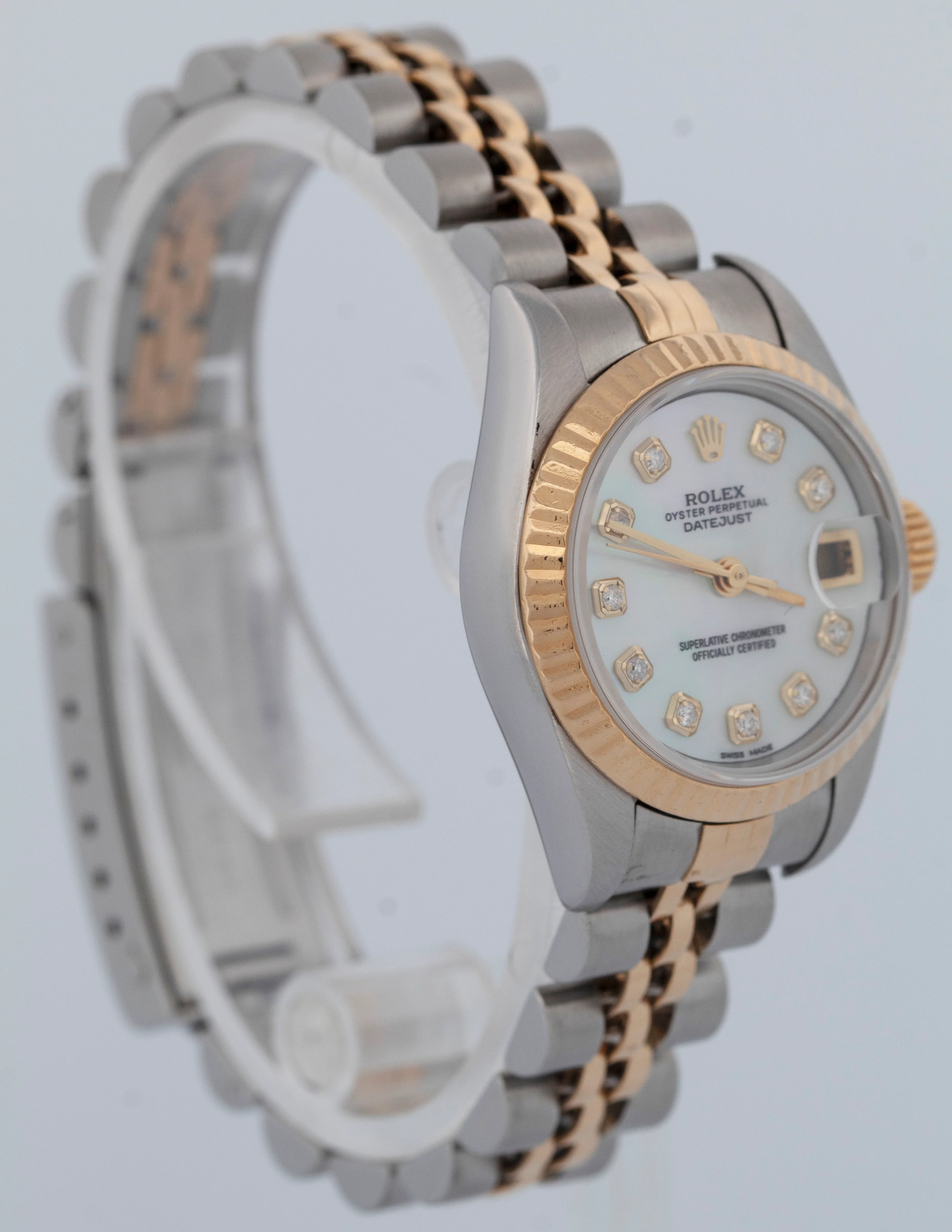 Ladies Rolex DateJust 26mm MOP DIAMOND Two-Tone 18K Gold Steel JUBILEE 79173 - Image 4