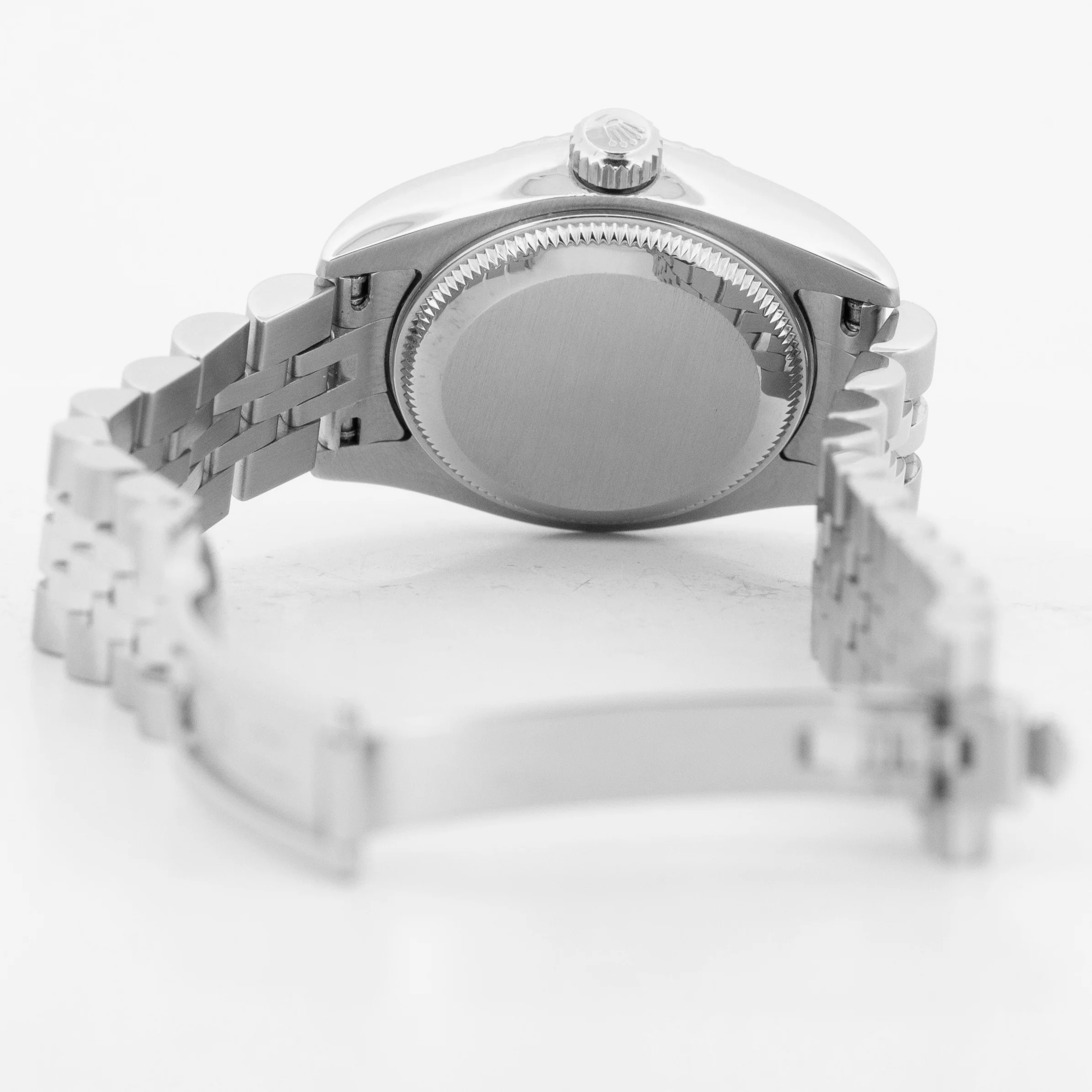 Ladies Rolex DateJust 26mm SALMON Steel White Gold Fluted JUBILEE Watch 179174 - Image 10