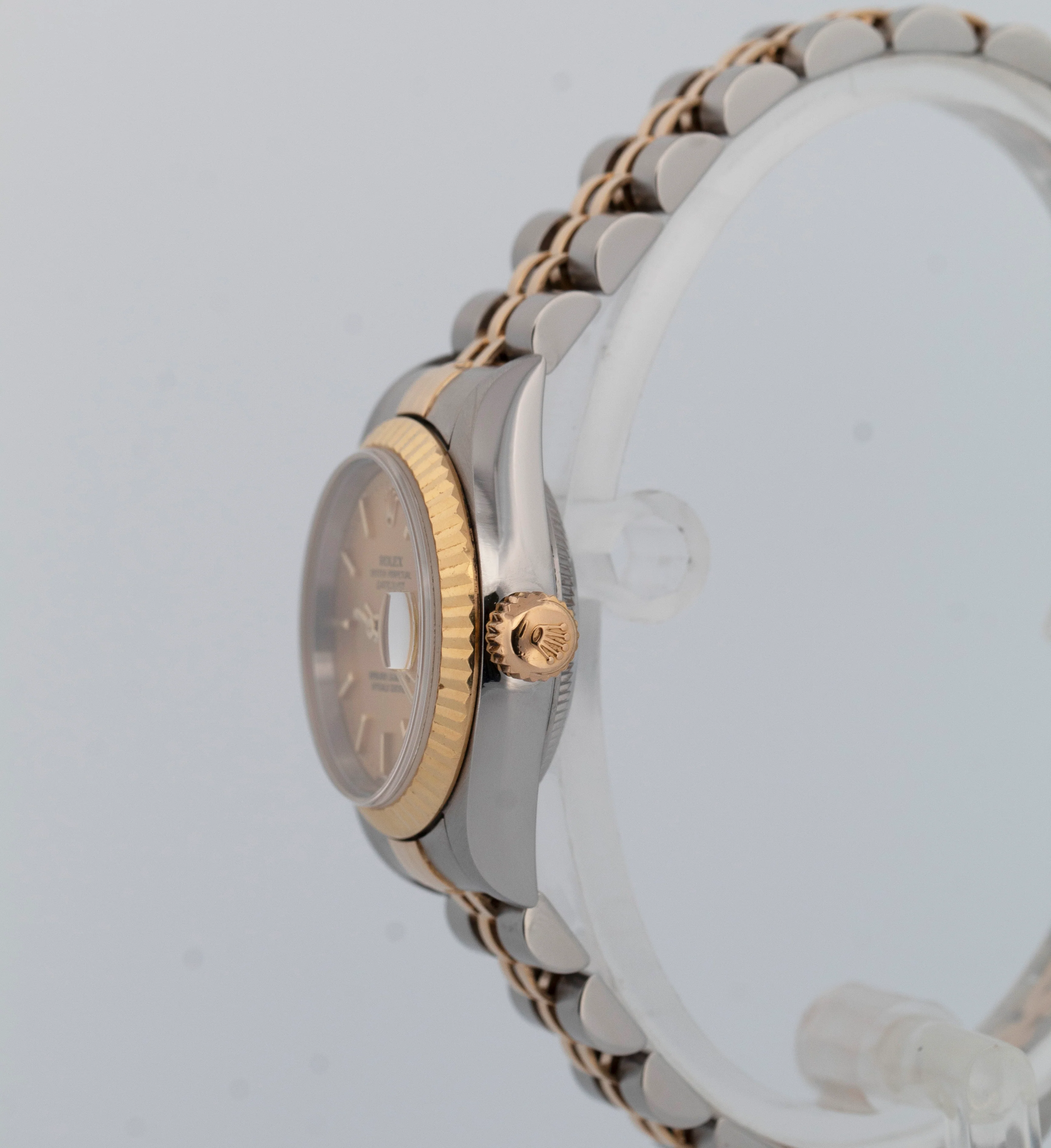 PAPERS Ladies Rolex DateJust Champagne 18K Gold Steel 26mm JUBILEE 79173 BOX - Image 3