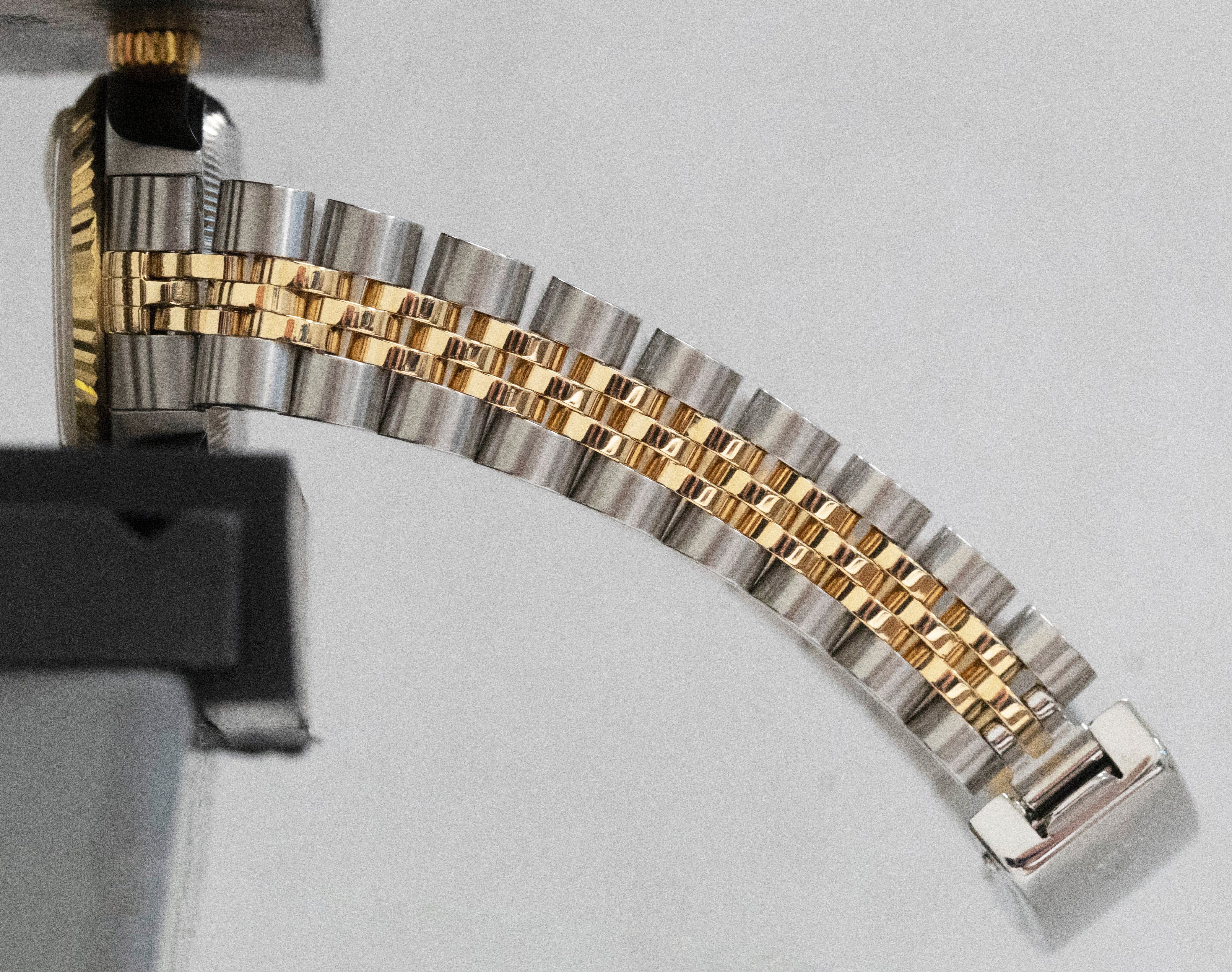 PAPERS Ladies Rolex DateJust Champagne 18K Gold Steel 26mm JUBILEE 79173 BOX - Image 9