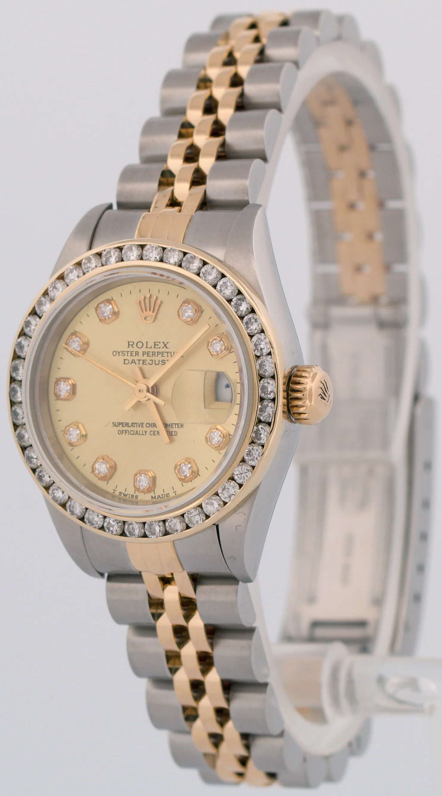 Ladies Rolex DateJust CHAMPAGNE DIAMOND 18K Gold 26mm JUBILEE Watch 79173 BOX - Image 3