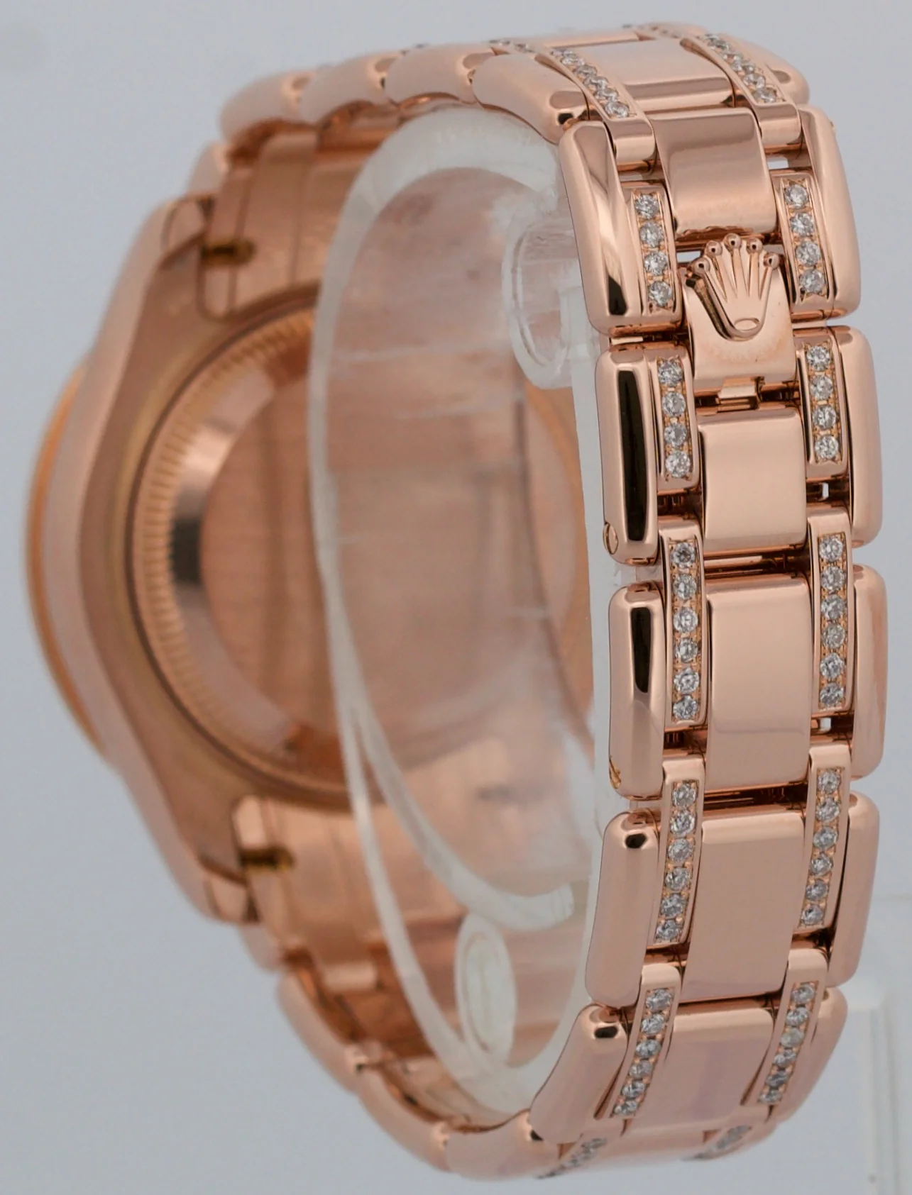 Ladies Rolex DateJust Pearlmaster 18k Rose Gold DIAMOND MOP 29mm 80315 Watch BOX - Image 5