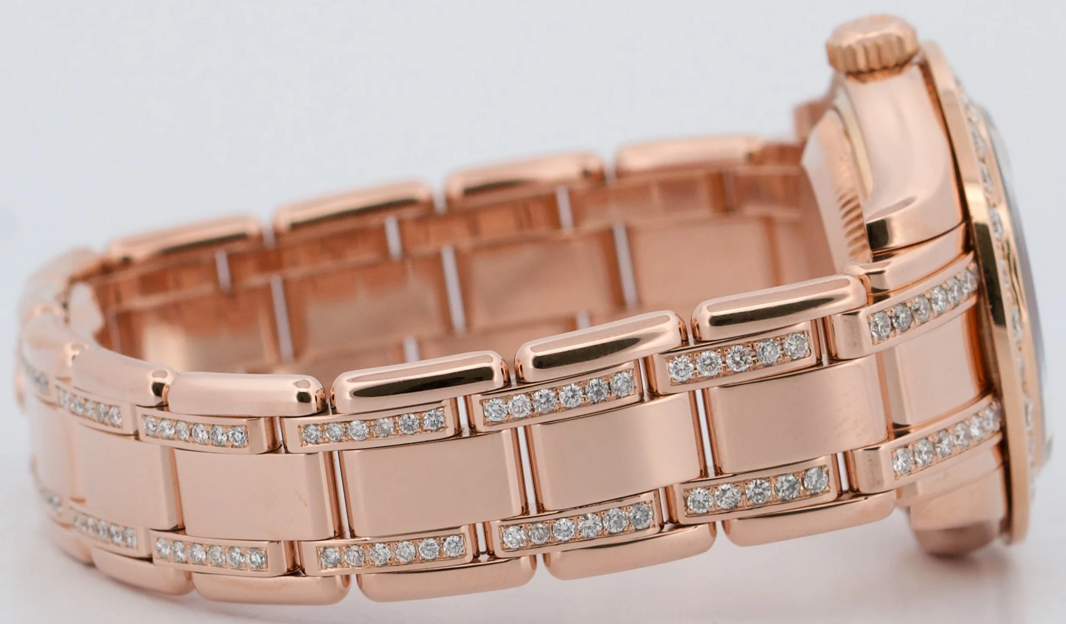 Ladies Rolex DateJust Pearlmaster 18k Rose Gold DIAMOND MOP 29mm 80315 Watch BOX - Image 7