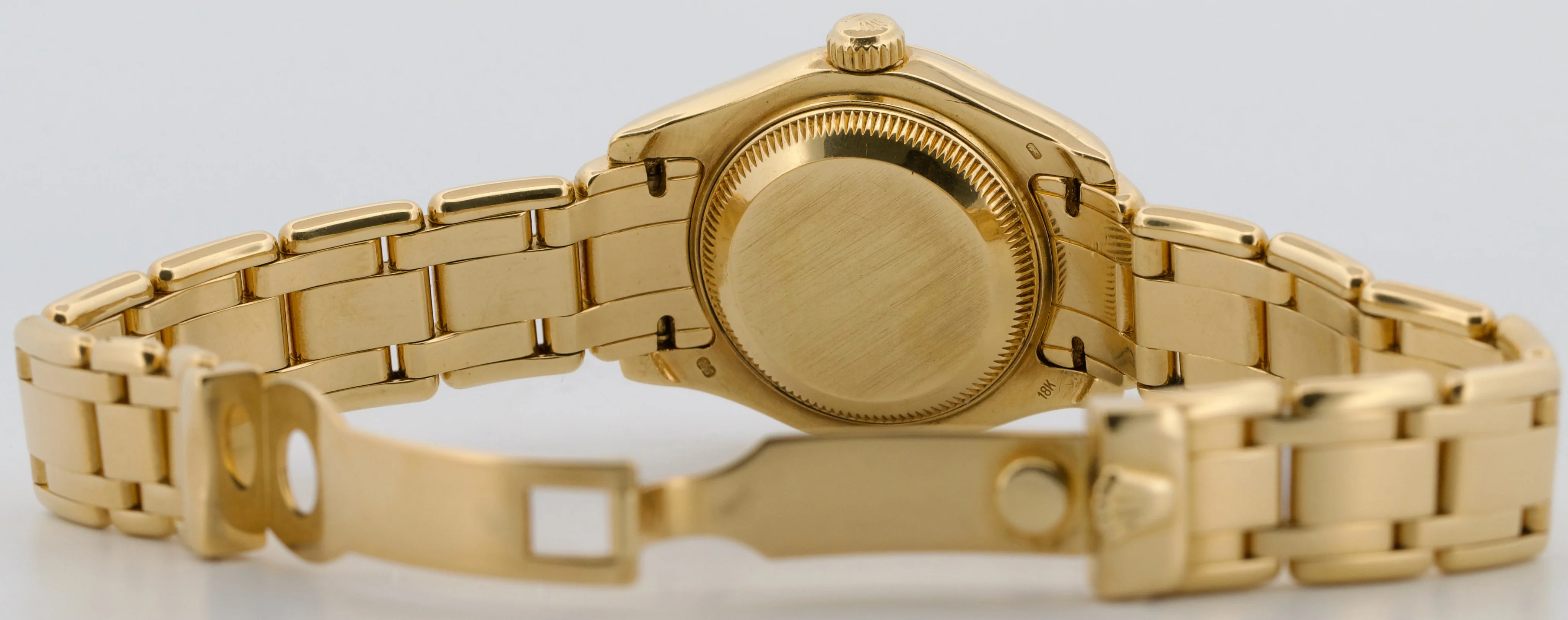 Ladies Rolex DateJust Pearlmaster DIAMOND WHITE ROMAN 18K Yellow Gold 29mm 69318 - Image 9