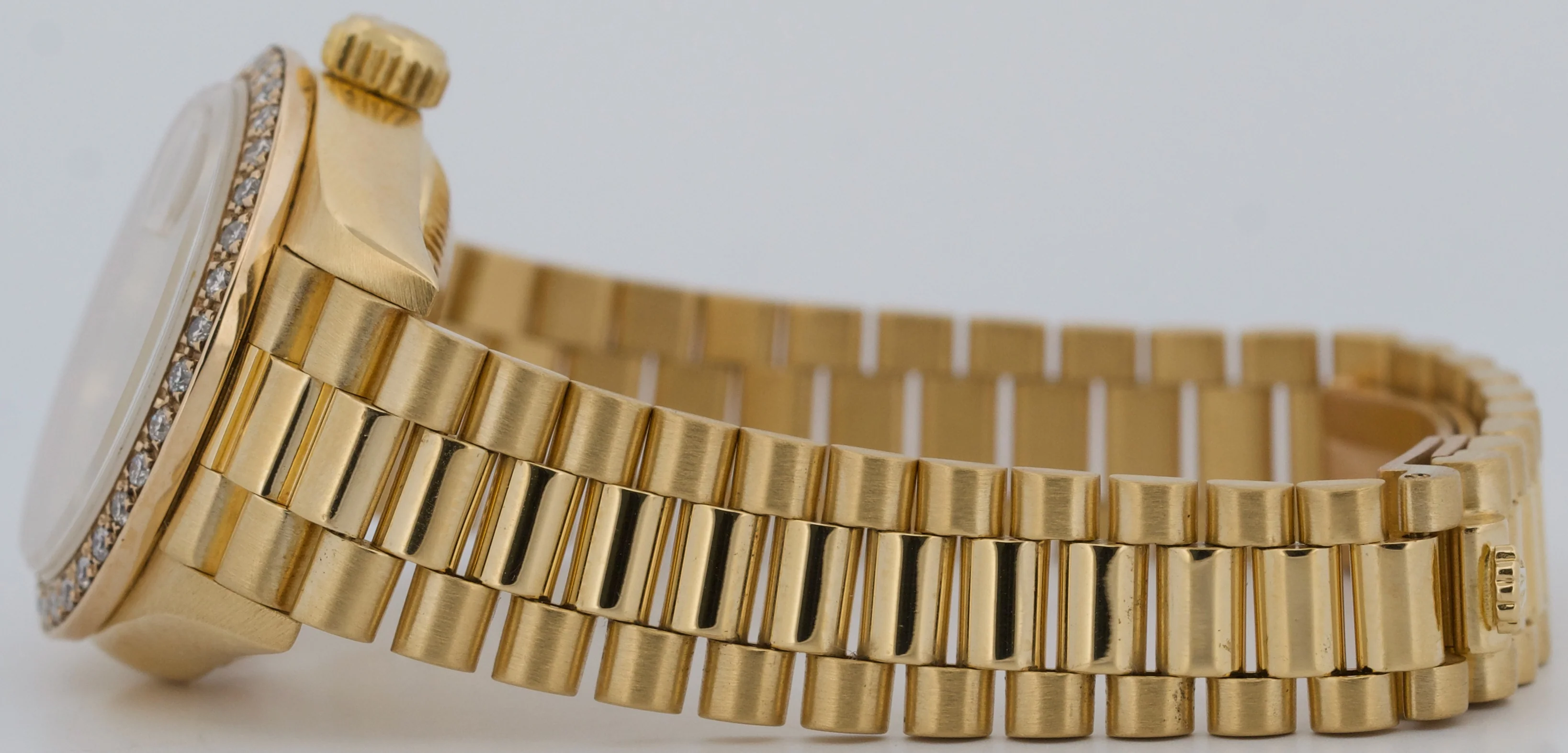 Ladies Rolex DateJust President 26mm CHAMPAGNE DIAMOND 18K Gold 69178 Watch - Image 6