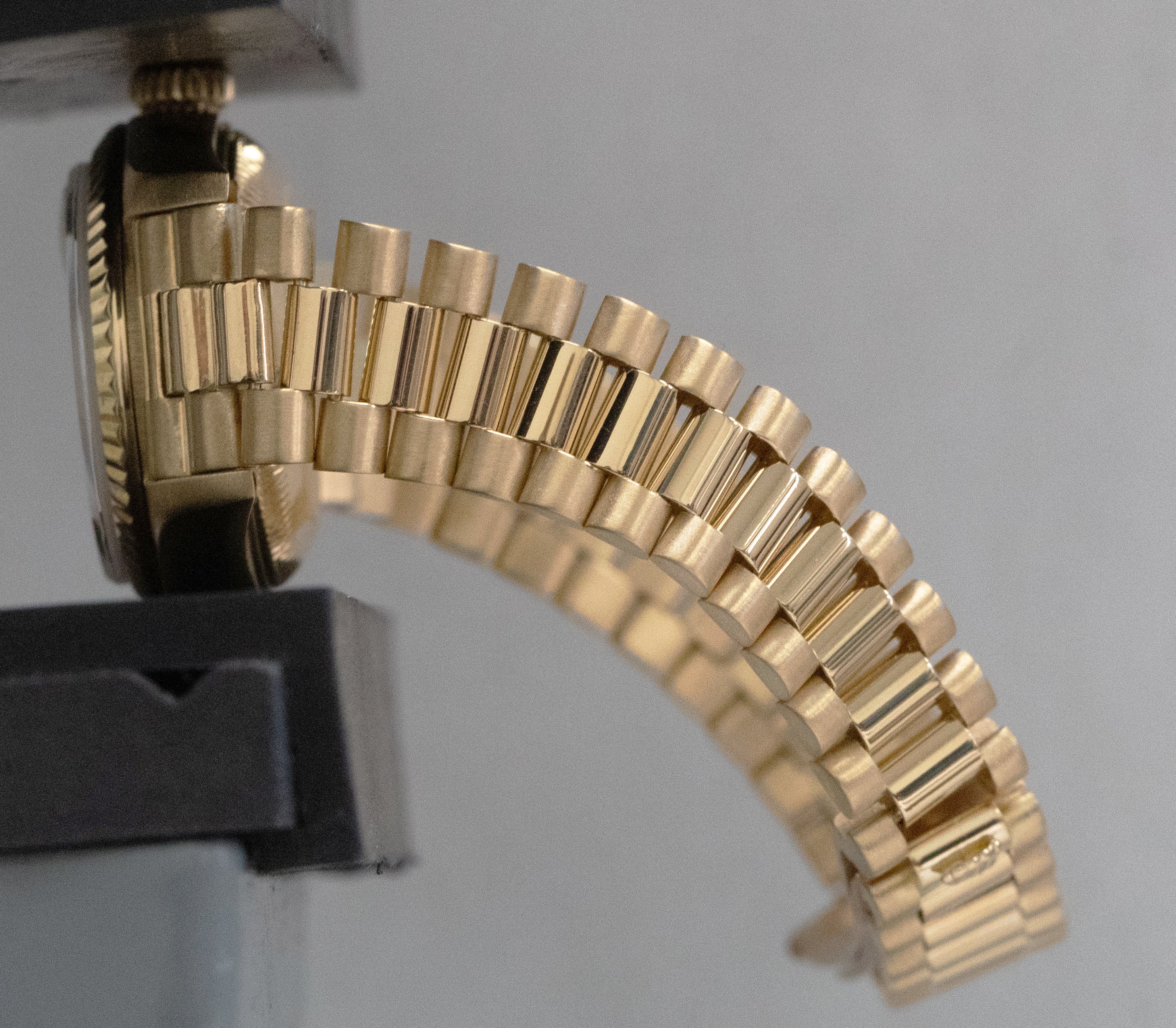 Ladies Rolex DateJust President 26mm CHAMPAGNE TAPESTRY 18K Fluted 69178 BOX - Image 9