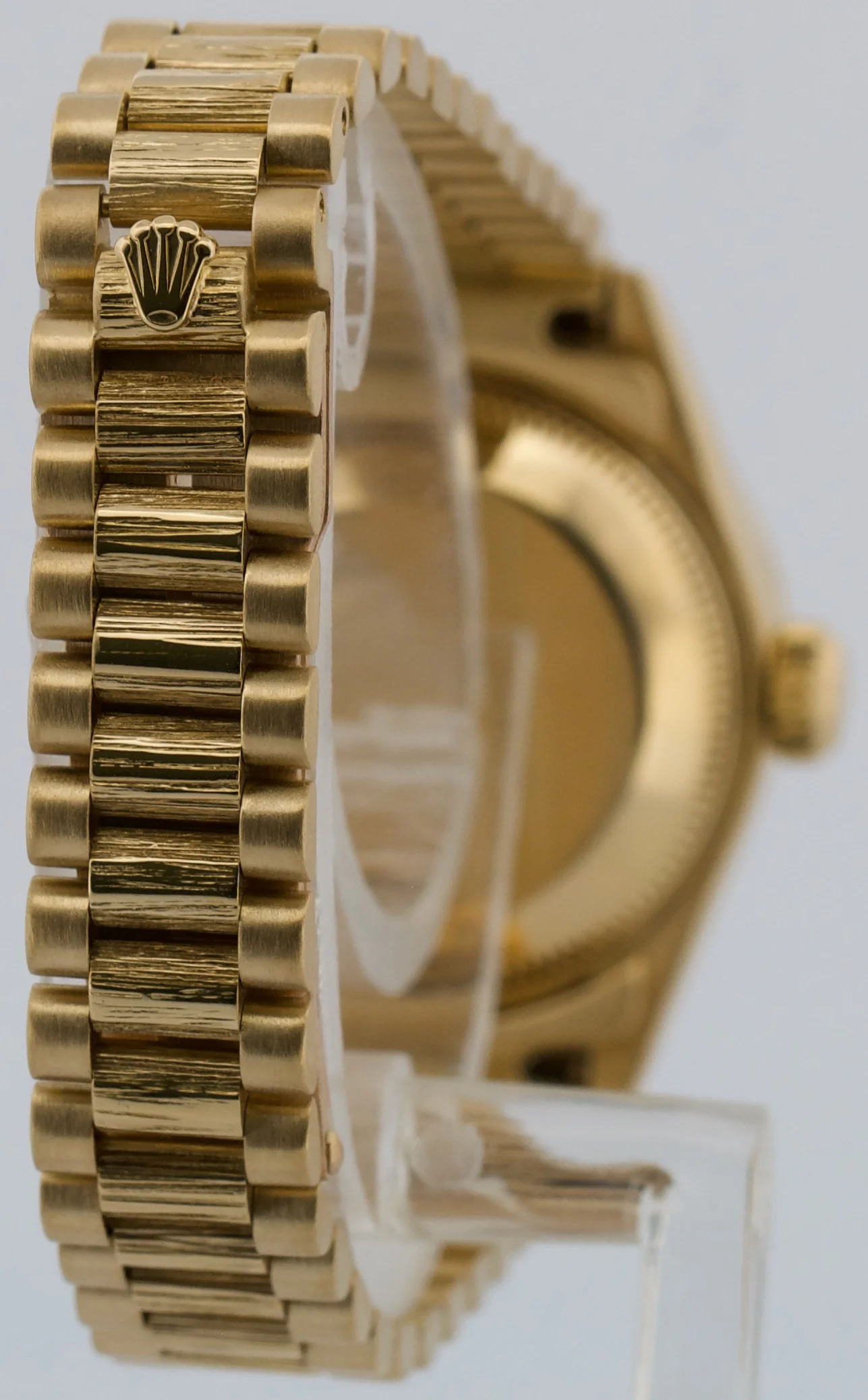 Ladies Rolex DateJust President 26mm DIAMOND BARK 18K Yellow Gold 69288 Watch - Image 5
