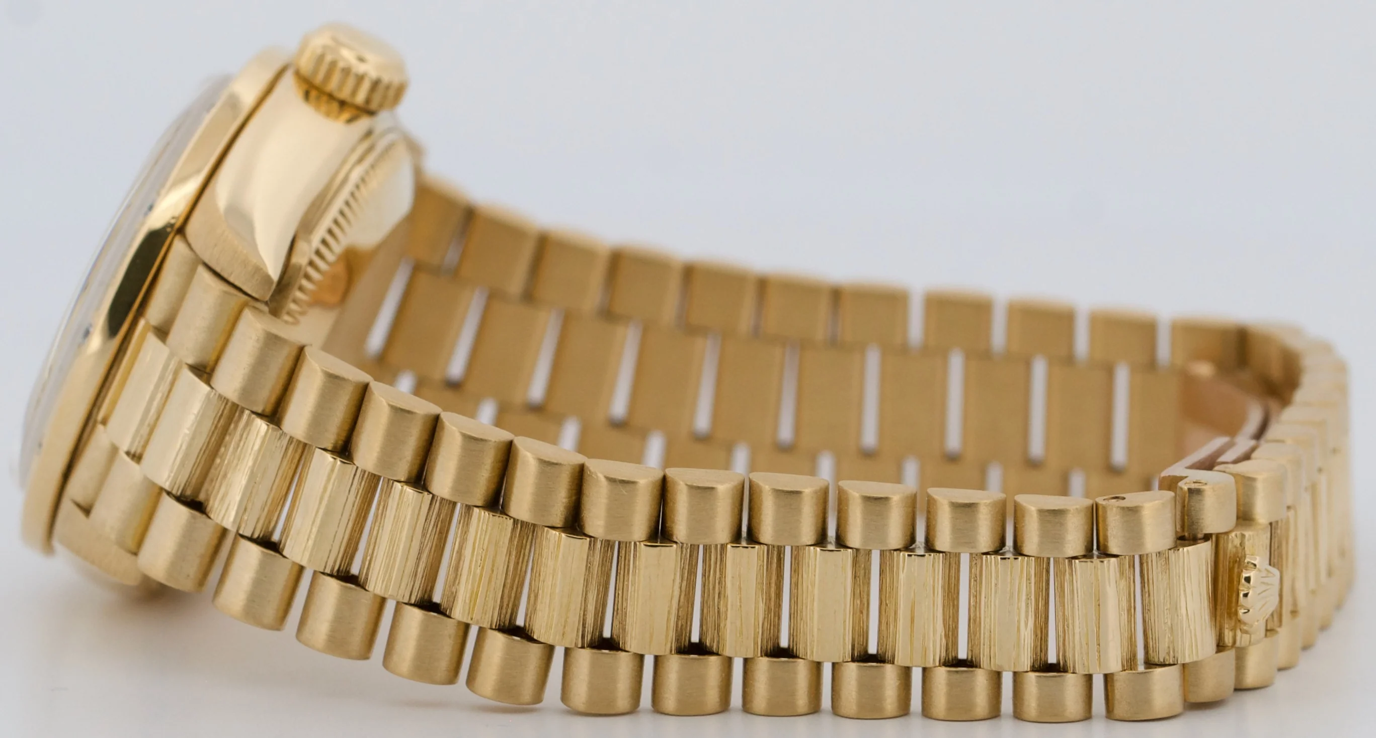 Ladies Rolex DateJust President 26mm DIAMOND BARK 18K Yellow Gold 69288 Watch - Image 7