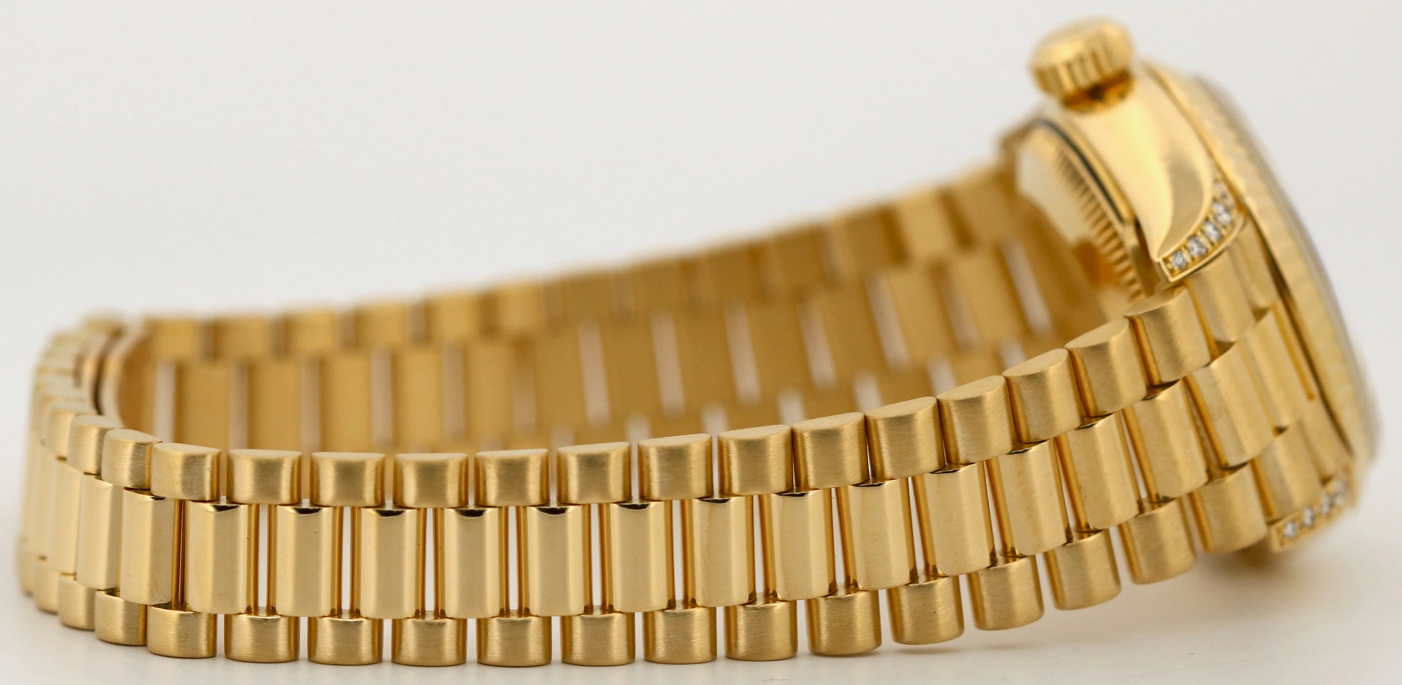 Ladies Rolex DateJust President 26mm FACTORY CHAMPAGNE DIAMOND 18K 79238 BOX - Image 8