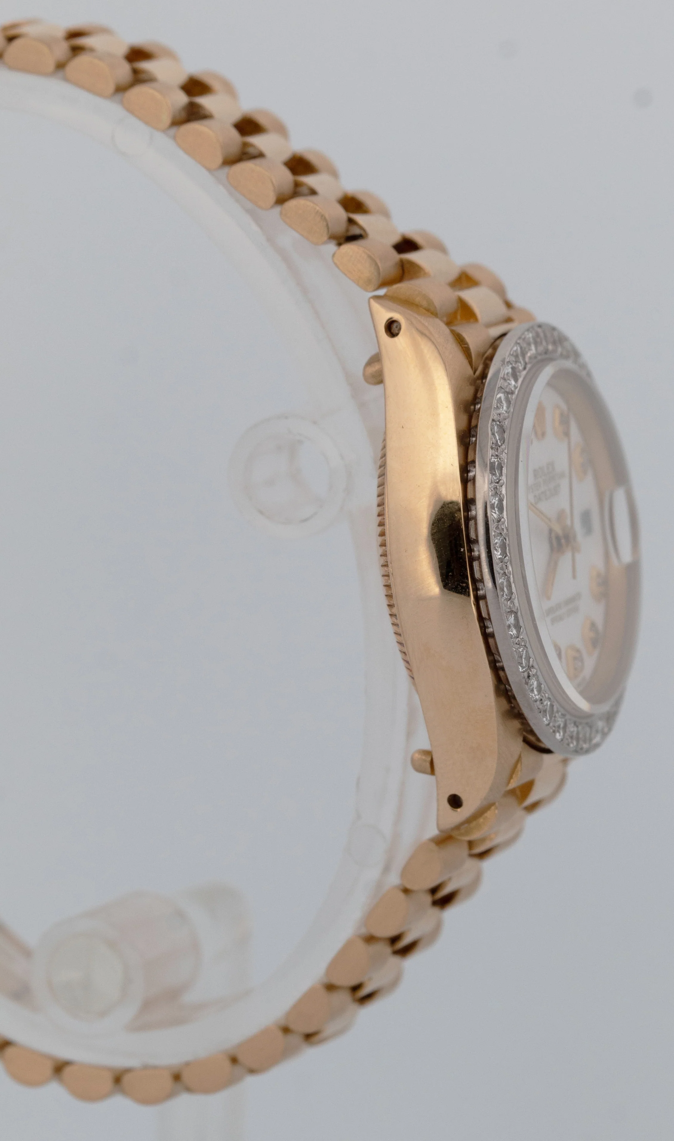 PAPERS Ladies Rolex DateJust President 26mm WHITE DIAMOND Gold 6917 Watch BOX - Image 4