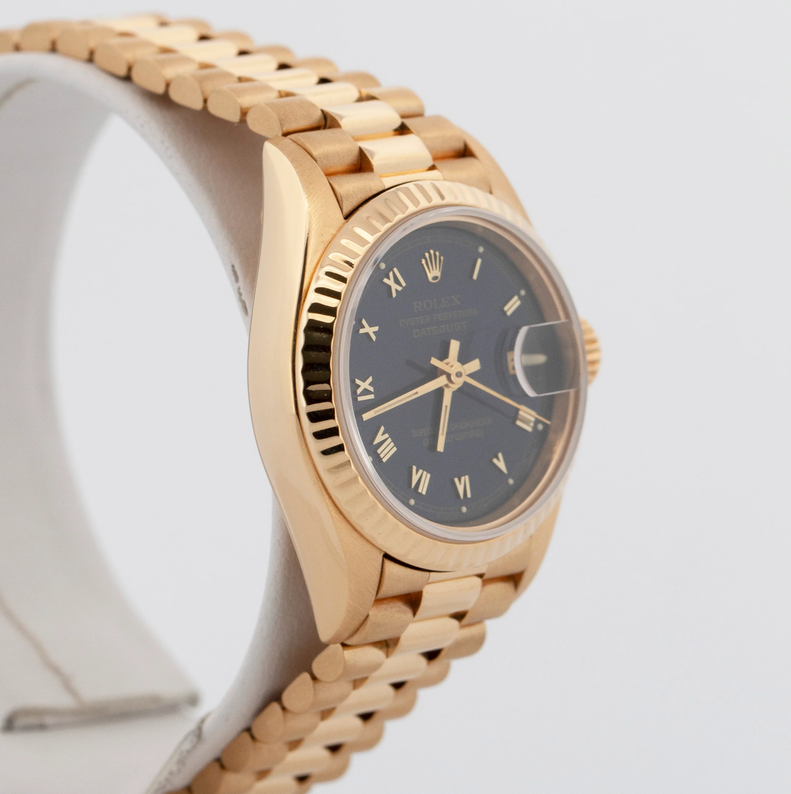 Ladies Rolex DateJust President BLUE ROMAN 18K Yellow Gold 26mm 69178 Watch - Image 5