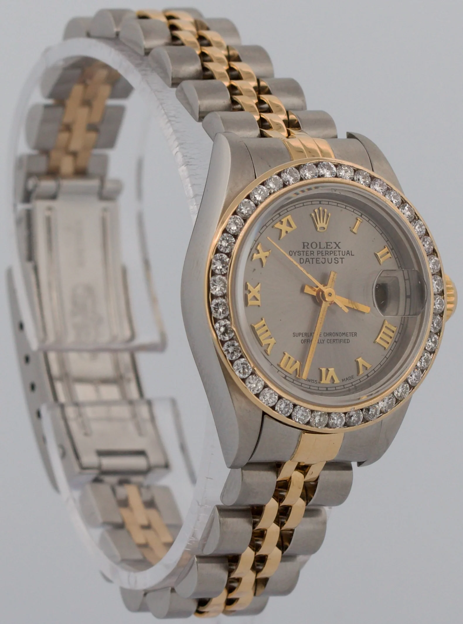 Ladies Rolex DateJust SILVER ROMAN DIAMOND 18K Gold Steel 26mm JUBILEE 79173 - Image 3