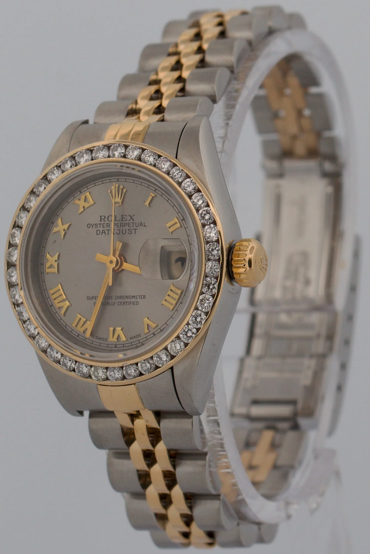 Ladies Rolex DateJust SILVER ROMAN DIAMOND 18K Gold Steel 26mm JUBILEE 79173 - Image 4