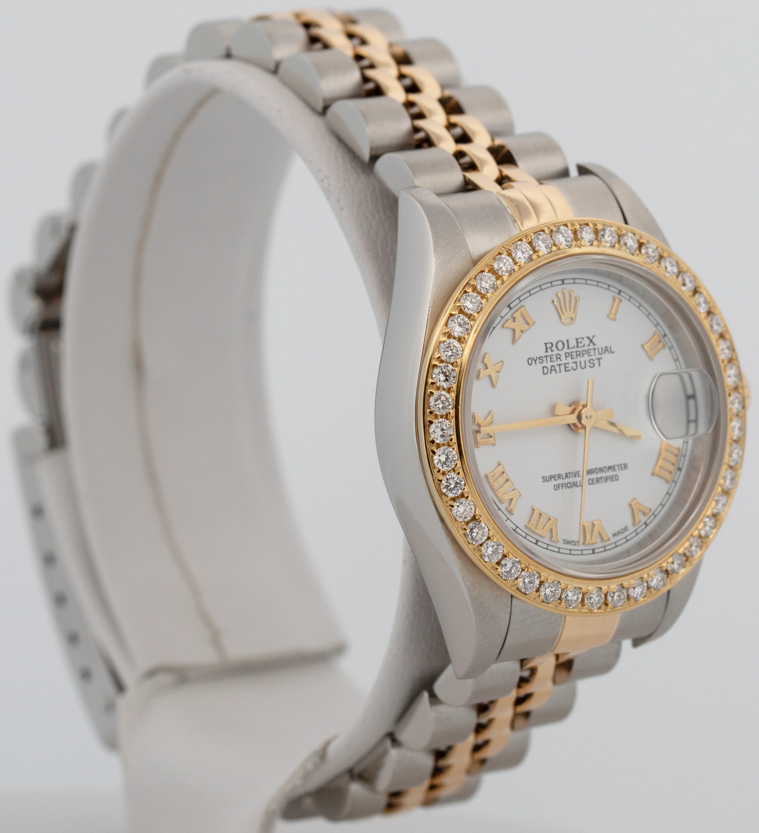 Ladies Rolex DateJust White DIAMOND 18K Gold Steel 26mm JUBILEE Watch 79173 - Image 4