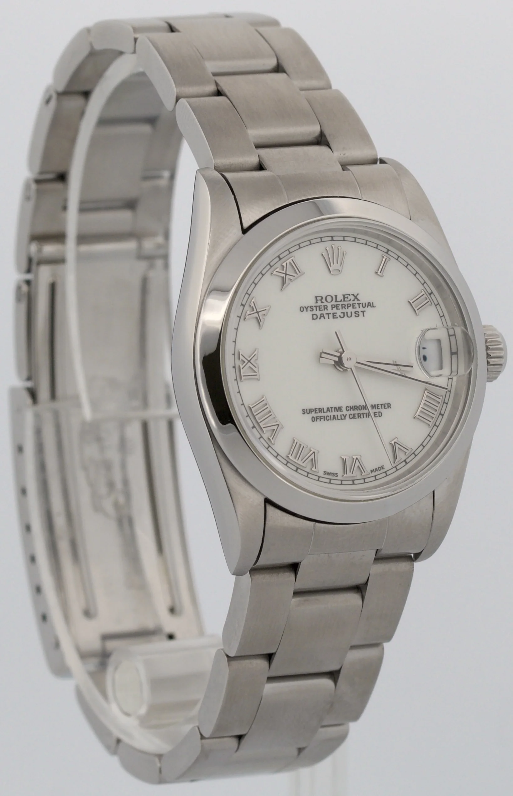 Ladies Rolex DateJust WHITE ROMAN 31mm Stainless Steel Oyster Smooth 78240 Watch - Image 3