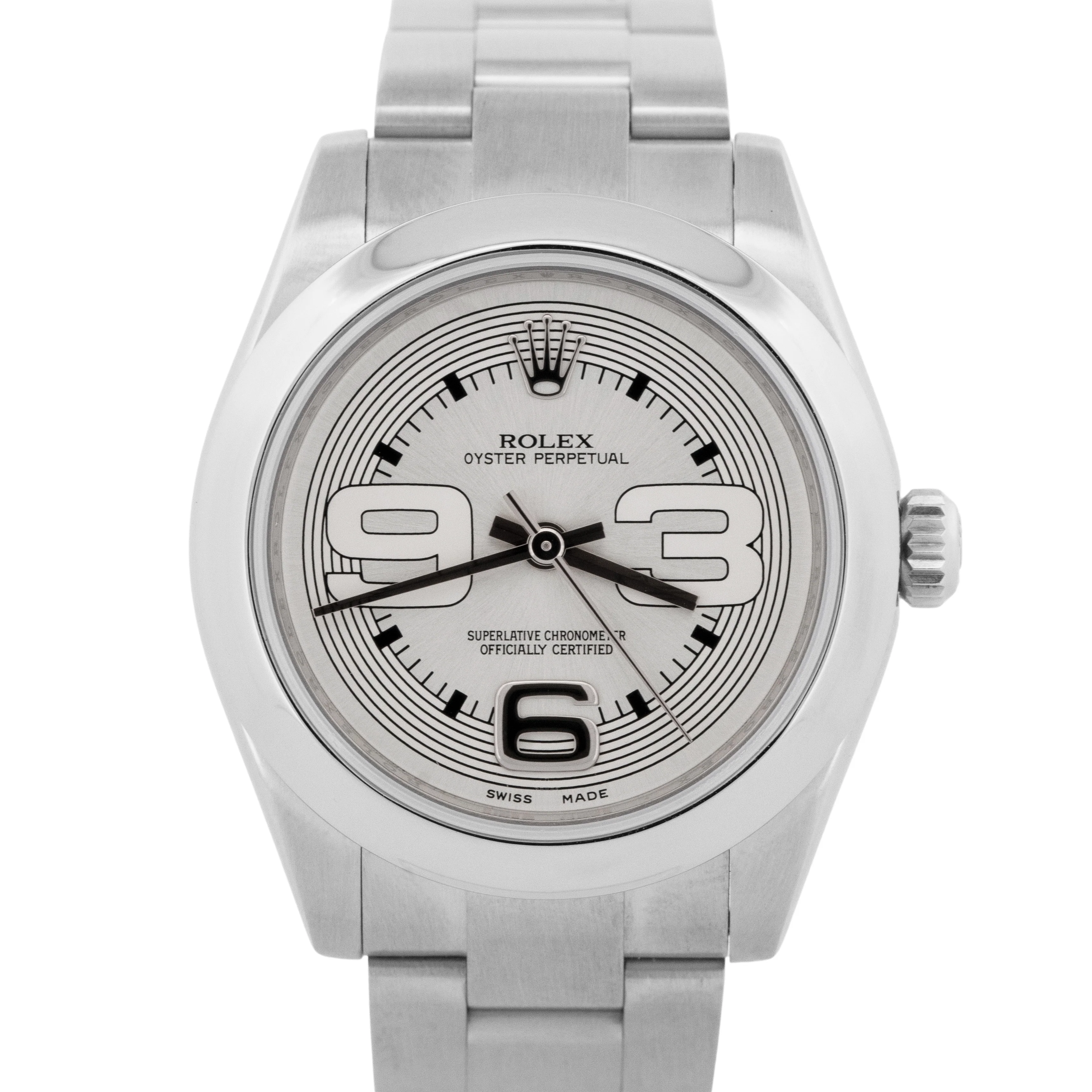 Ladies Rolex Oyster Perpetual 31 Silver Stainless Steel 31mm Watch 177200 BOX
