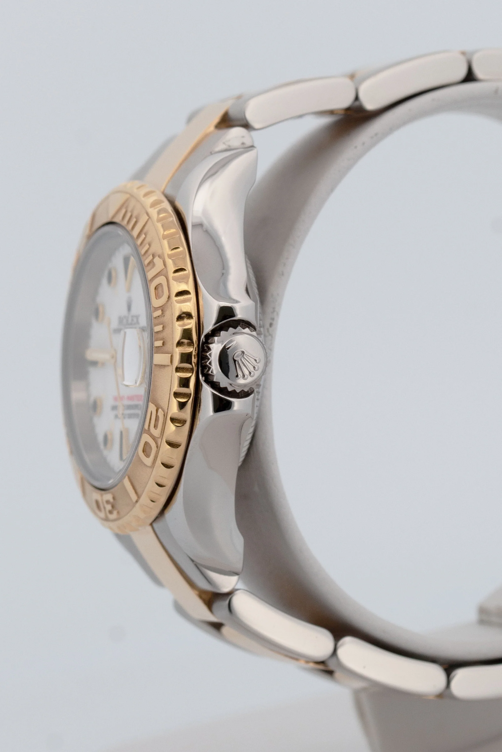 Ladies Rolex Yacht-Master 29mm 69623 White 18K Yellow Gold Steel Date Dive Watch - Image 3