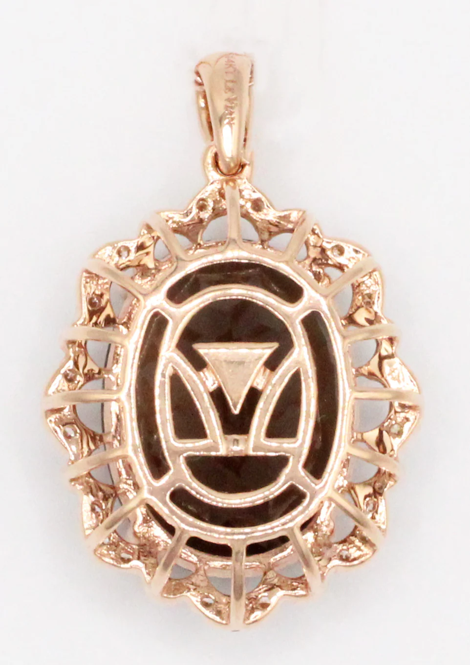 Le Vian Smoky Quartz Brown Oval Pendant - 14k Rose Gold Necklace - 18" w/ Pouch - Image 8