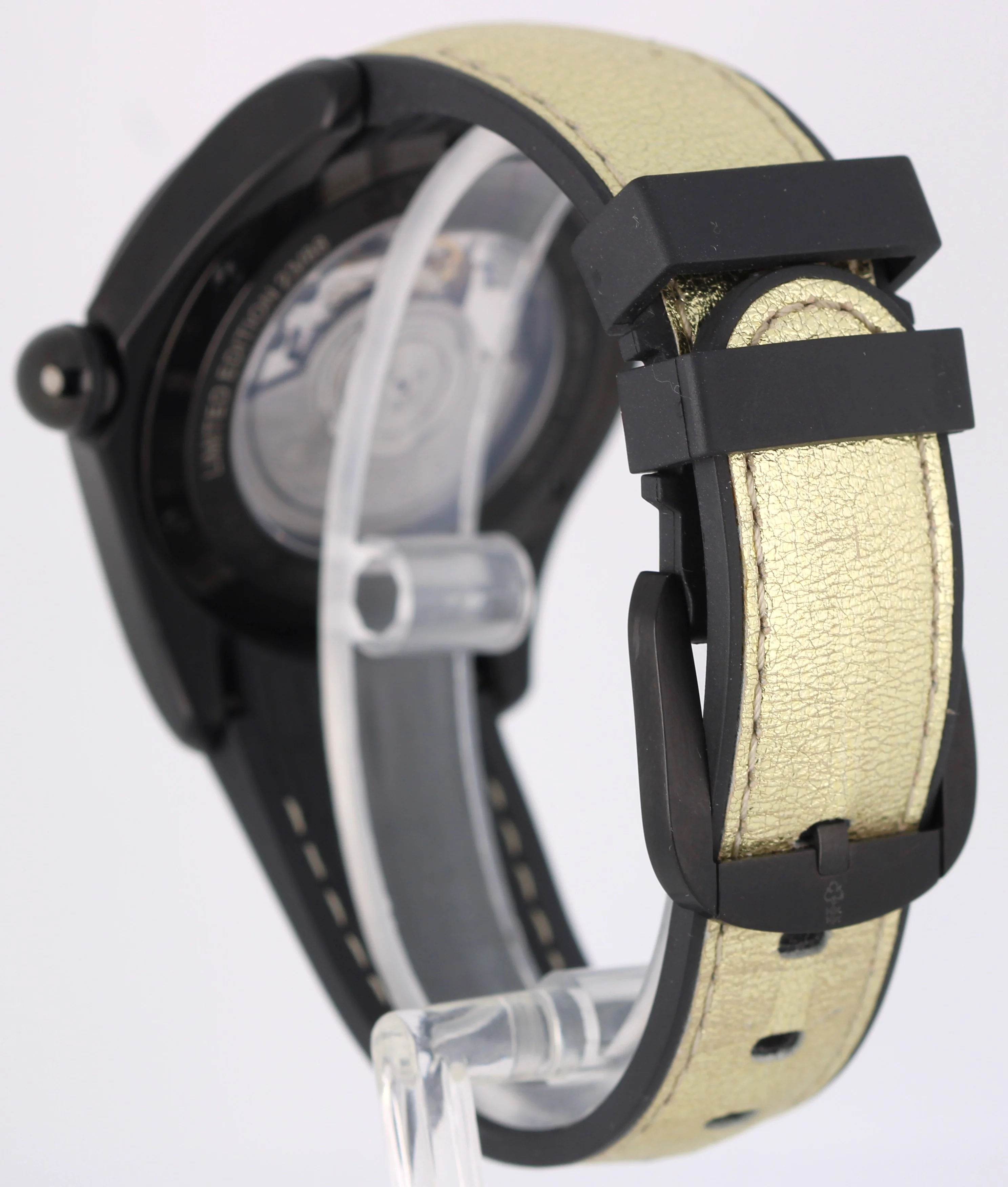 LIMITED EDITION Corum Bubble Art Black PVD Steel Gold Crackle 42mm 08.0010 Watch - Image 6