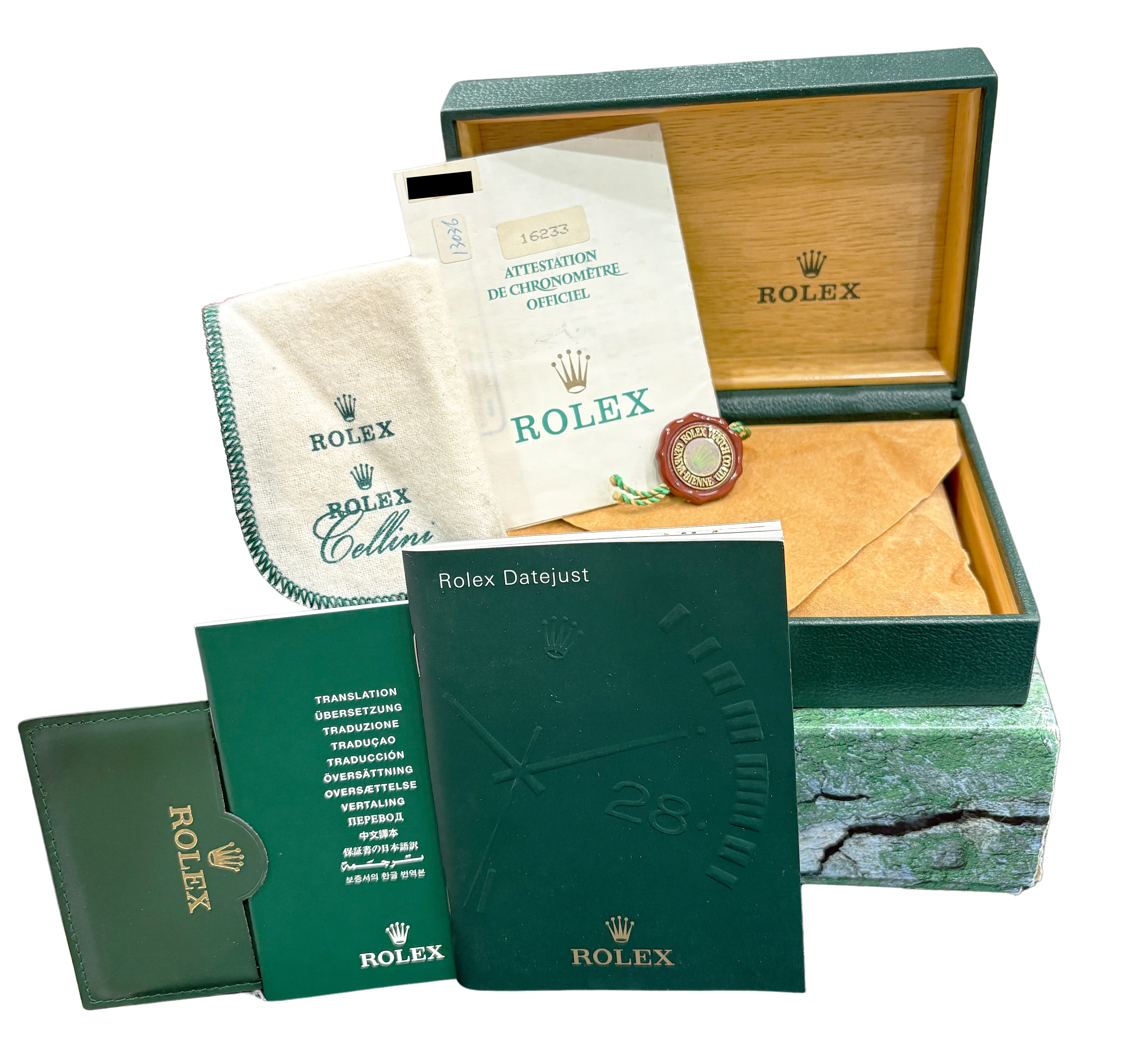 LNOS UNPOLISHED PAPERS Rolex DateJust 36mm HOUNDSTOOTH Jubilee Watch 16233 BOX - Image 2
