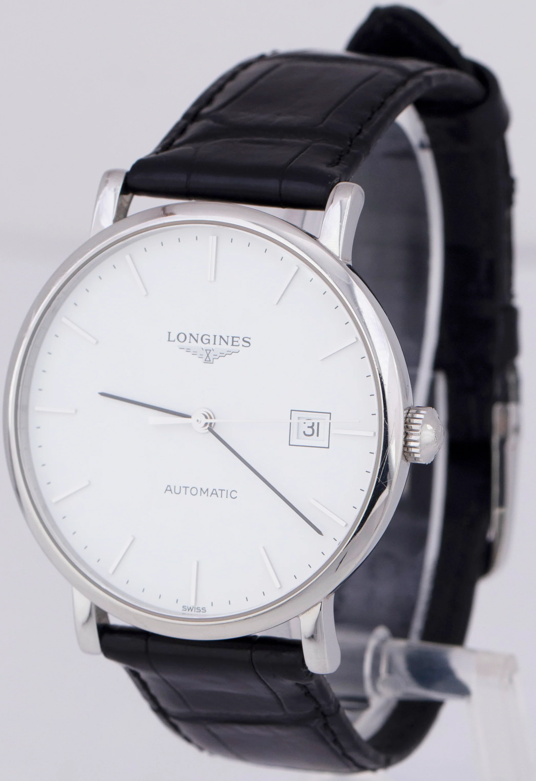 Longines Elegant 39mm PAPERS Stainless White Automatic Date Watch L4.910.4 B+P - Image 3