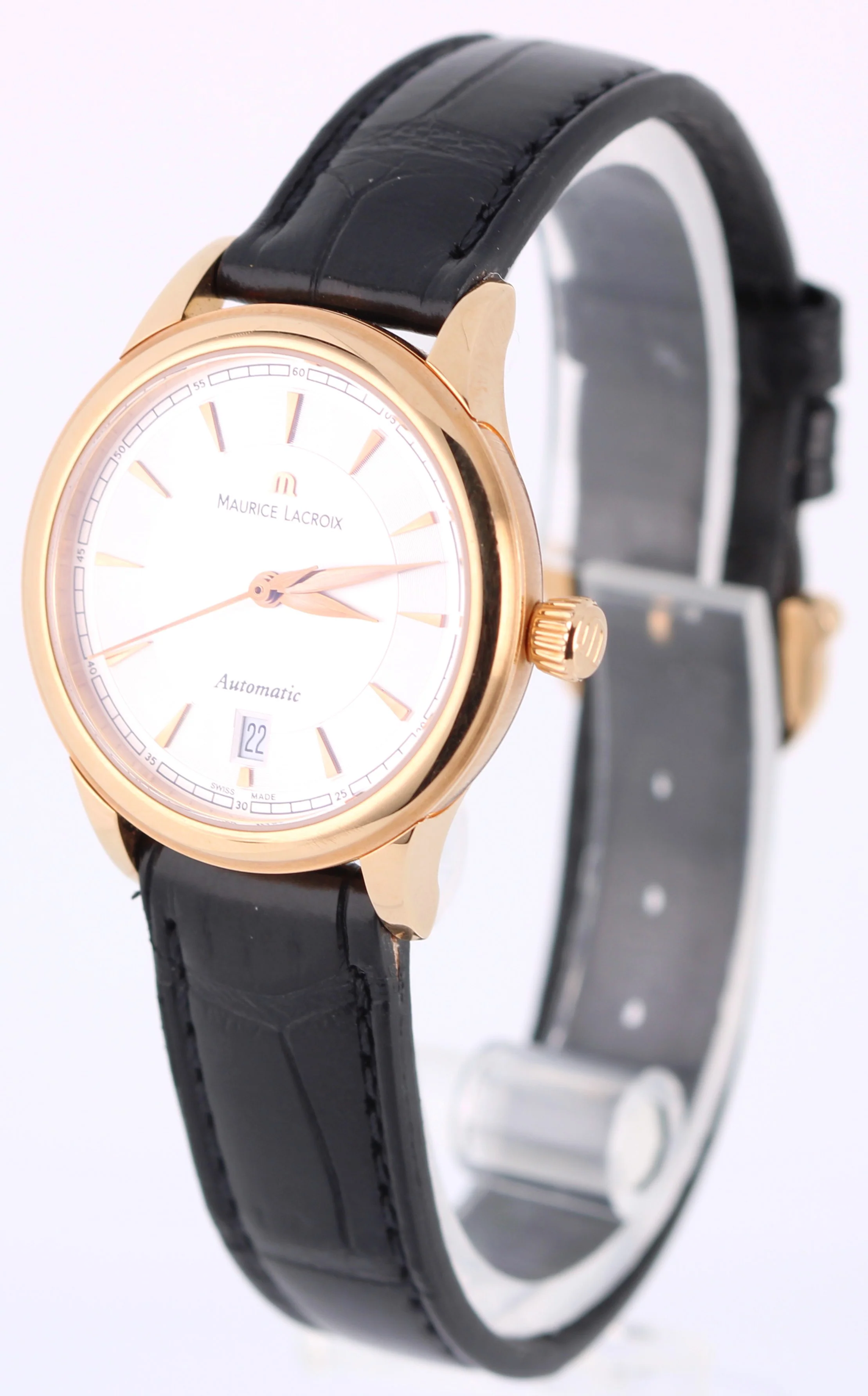 Maurice Lacroix Les Classiques 18k Rose Gold Silver 28mm LC6003 Watch BOX - Image 3