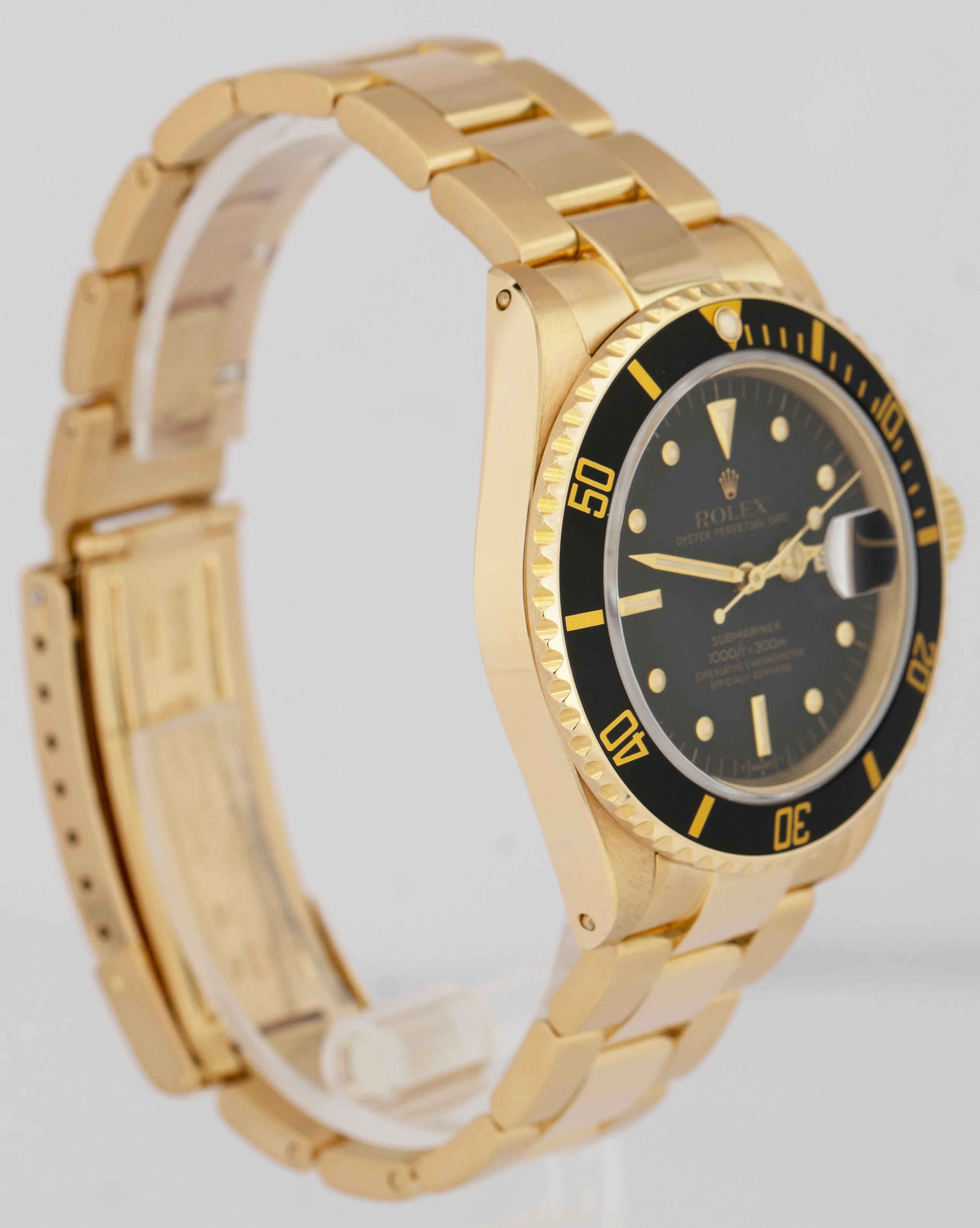 MINT 1983 Rolex Submariner Date Black NIPPLE 18K Yellow Gold 40mm 16808 Watch - Image 3