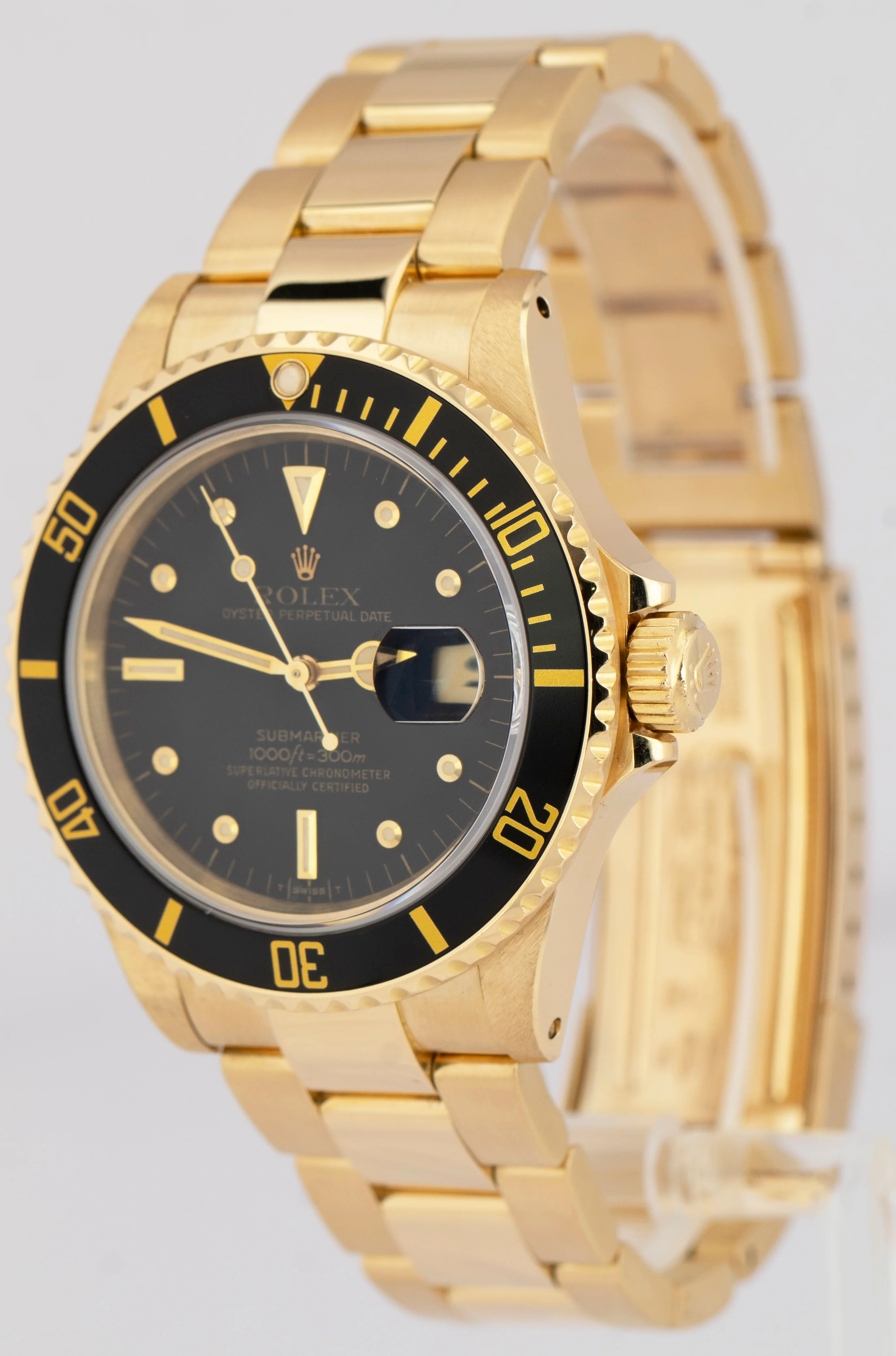 MINT 1983 Rolex Submariner Date Black NIPPLE 18K Yellow Gold 40mm 16808 Watch - Image 4