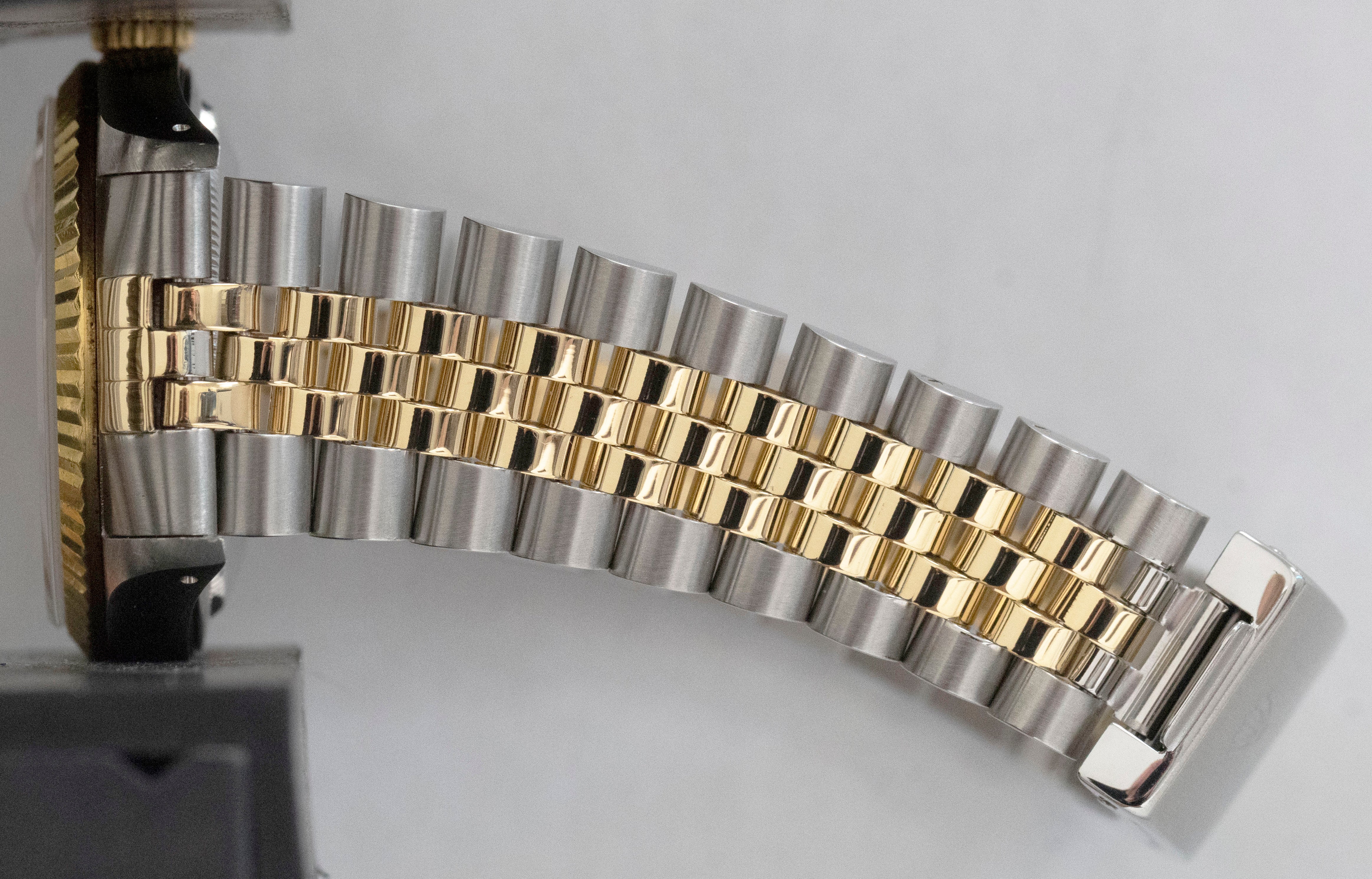 MINT 1990 Rolex DateJust 36mm FACTORY DIAMOND Champagne Jubilee 18K Watch 16233 - Image 9
