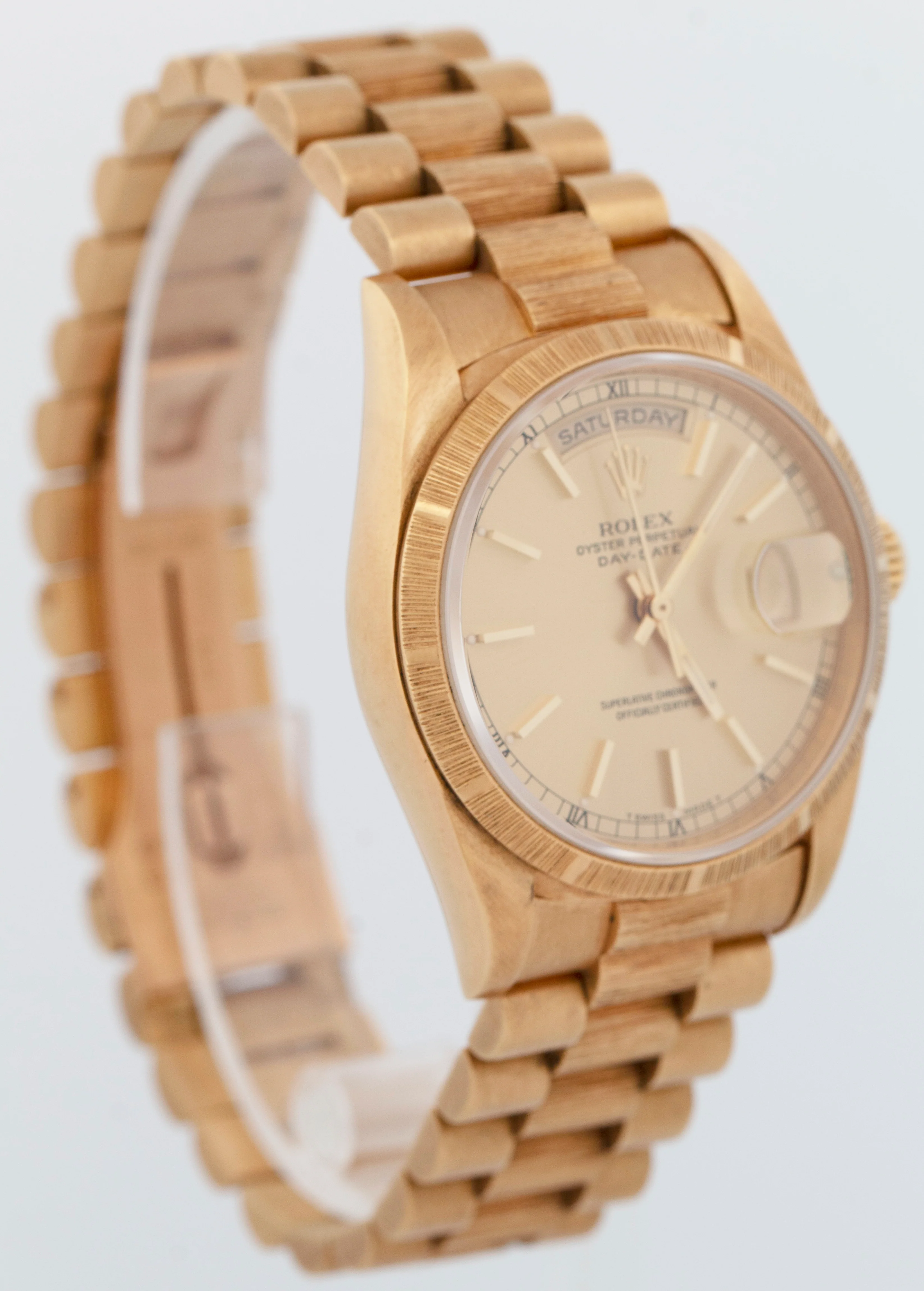 MINT 1990 Rolex Day-Date 36mm President Champagne Dial 18K Gold Bark Watch 18248 - Image 4