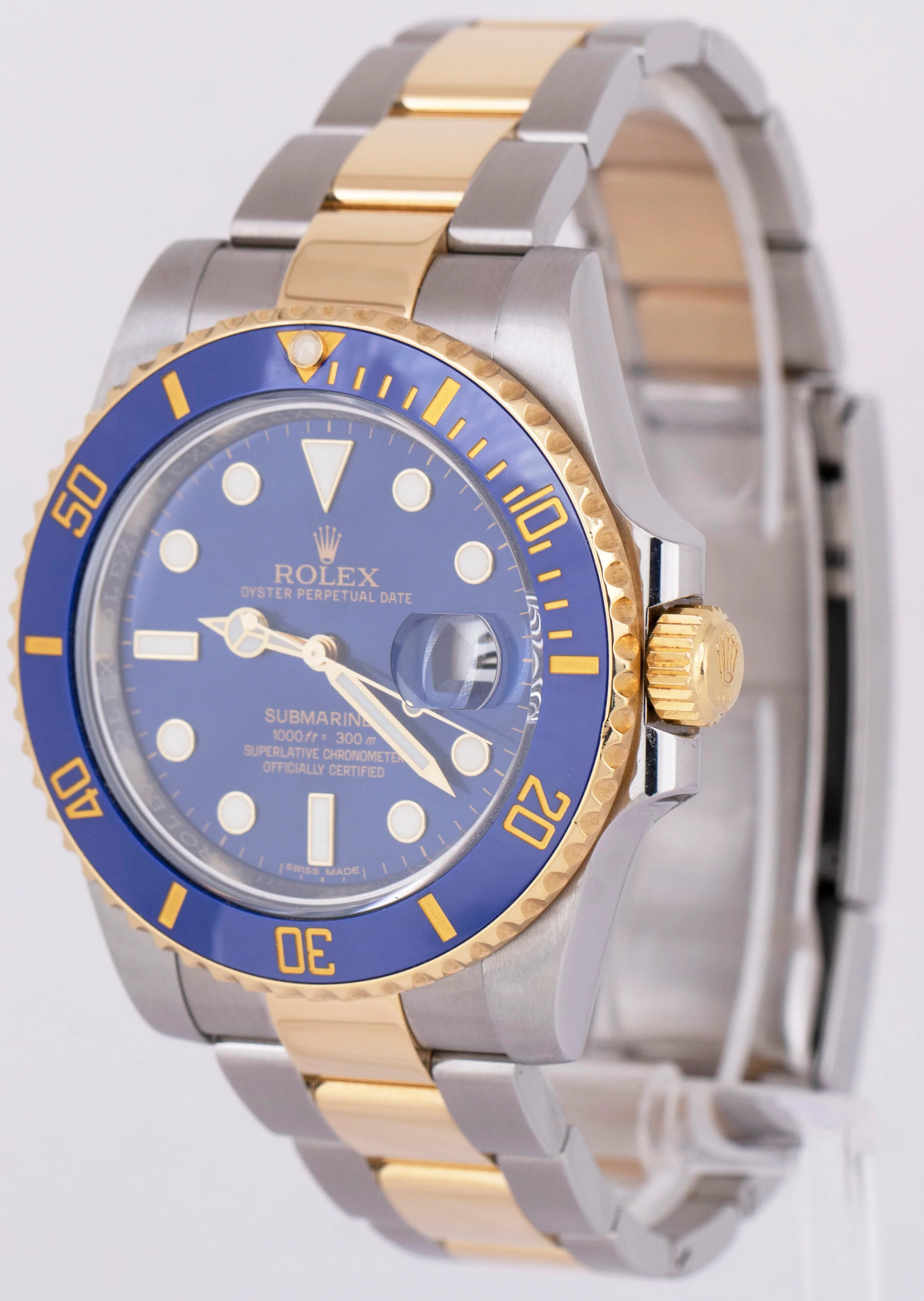 MINT 2018 PAPERS Rolex Submariner Ceramic 40mm Two-Tone Sunburst Blue 116613 BOX - Image 3