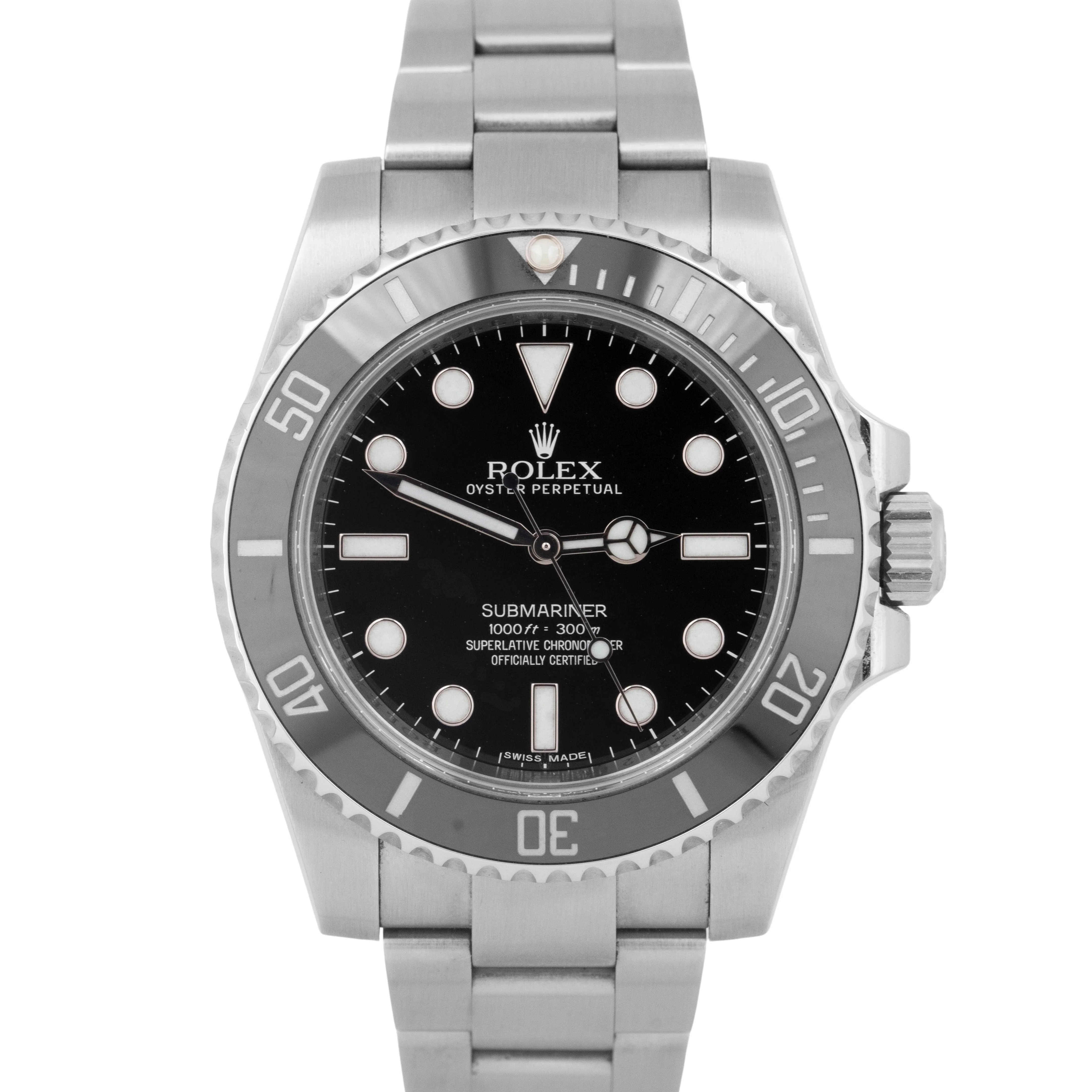 MINT 2019 PAPERS Rolex Submariner No-Date Ceramic 40mm BLACK Steel 114060 LN BOX