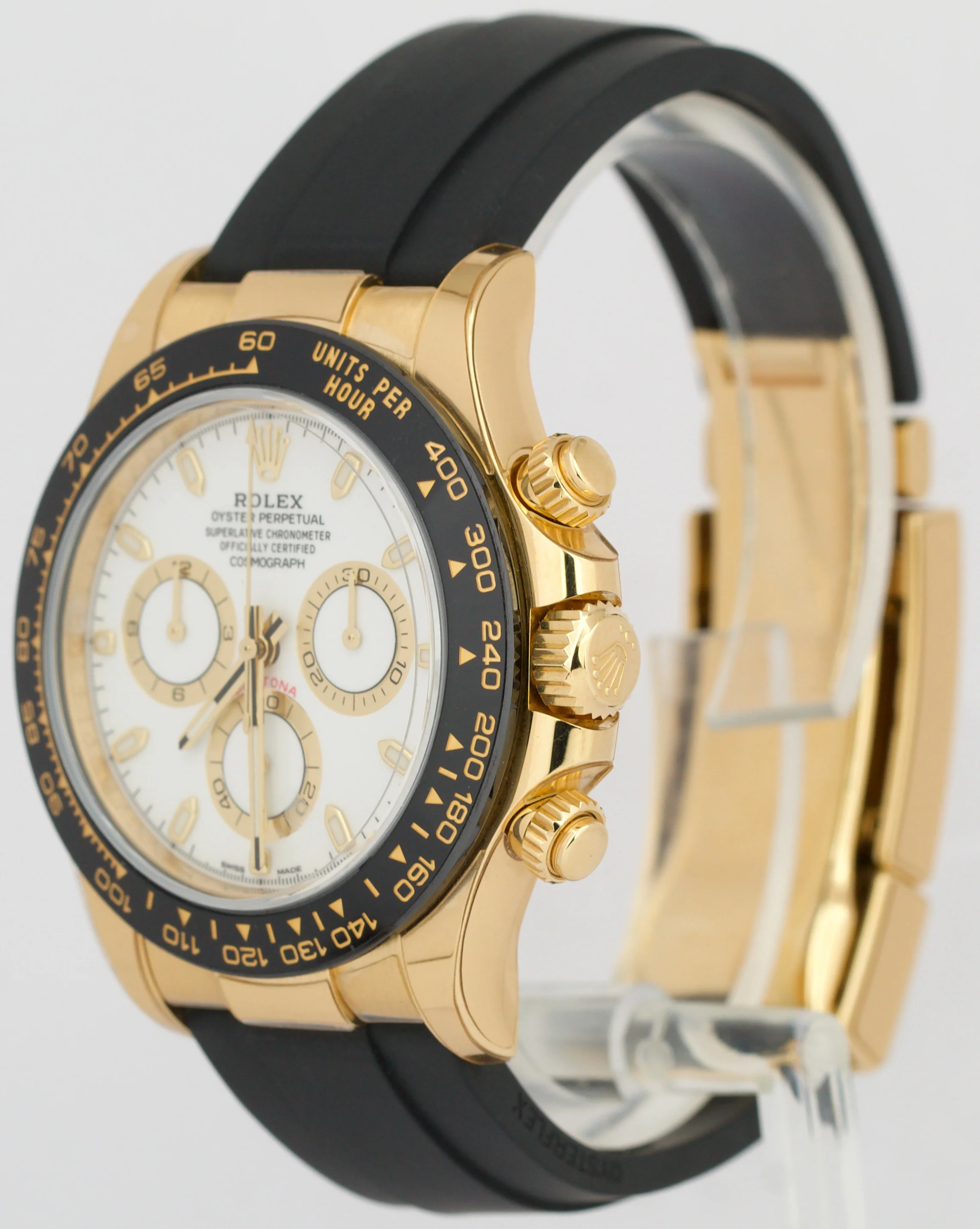 2021 NEW PAPERS Rolex Daytona 18K Gold WHITE Oysterflex 116518 Watch BOX - Image 3
