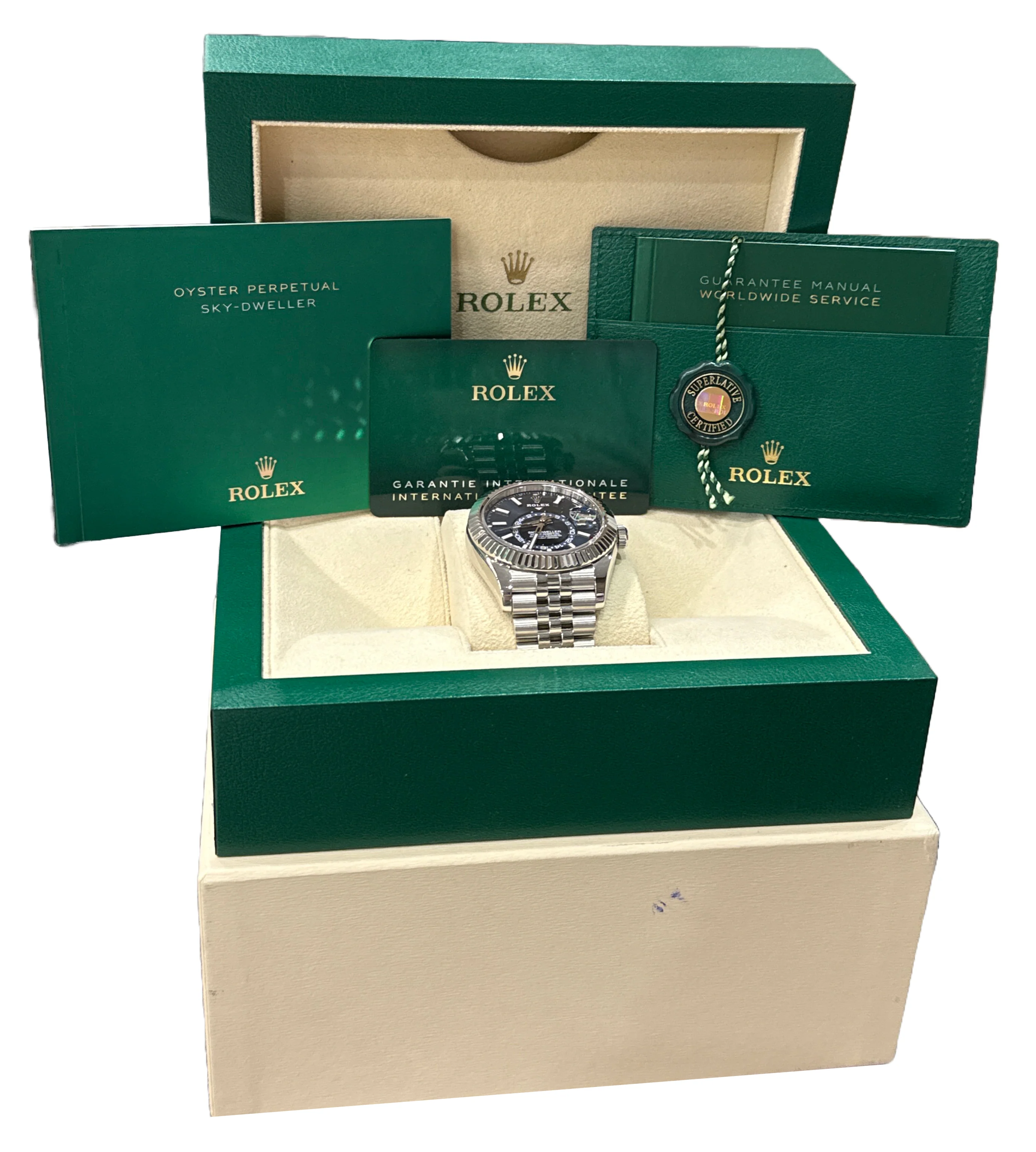 MINT 2021 NEW PAPERS Rolex Sky-Dweller BLUE JUBILEE 18K 42mm Steel 326934 BOX - Image 2