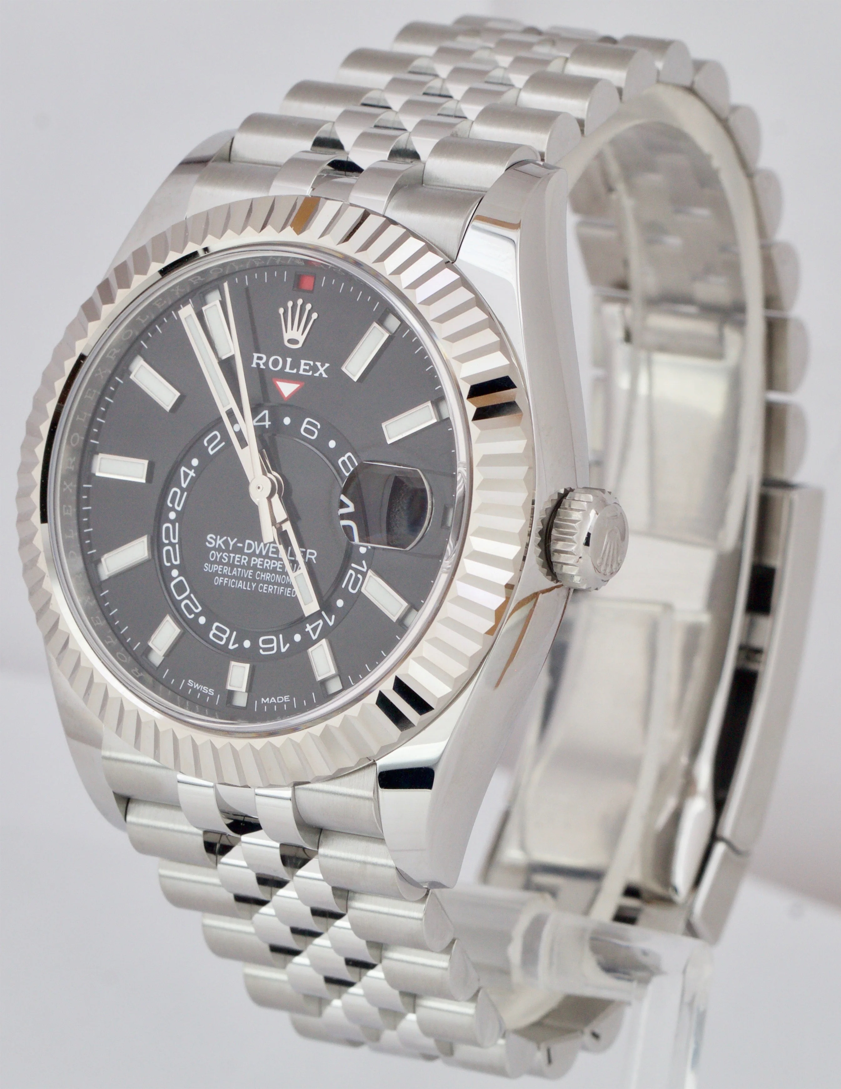 MINT 2021 PAPERS Rolex Sky-Dweller Black Stainless 42mm Jubilee Watch 326934 BOX - Image 4