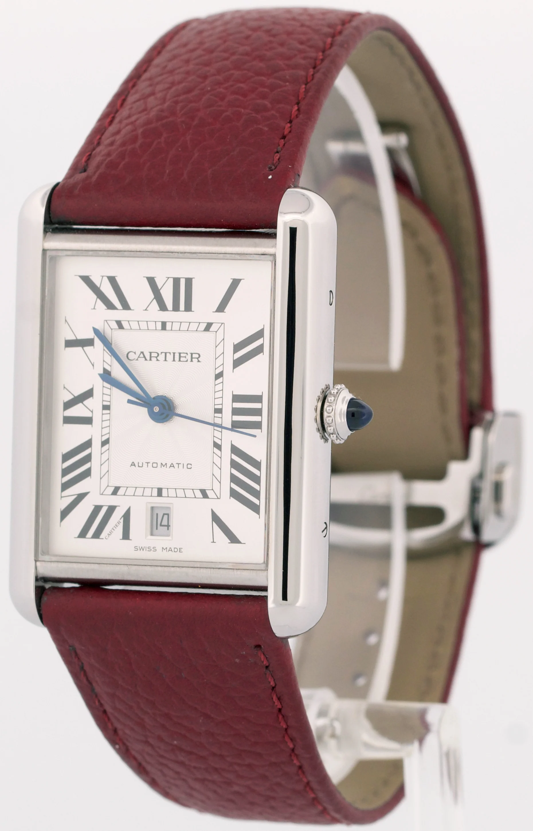 MINT 2022 PAPERS Cartier Tank Must XL SILVER 31mm Steel WSTA0040 Red 4324 BOX - Image 3