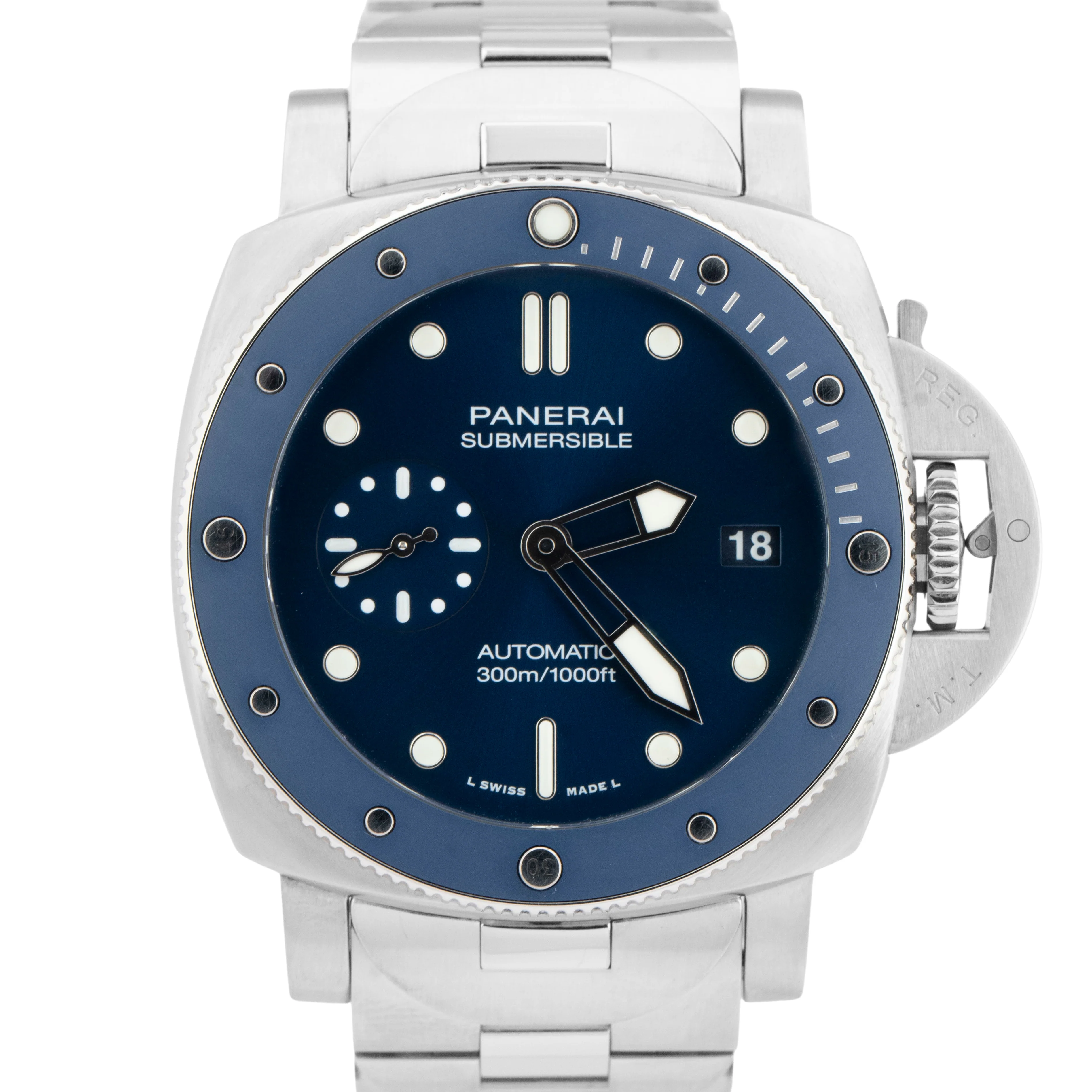 2022 PAPERS Panerai Submersible BLU NOTTE PAM 1068 42mm Blue PAM01068 Watch BOX