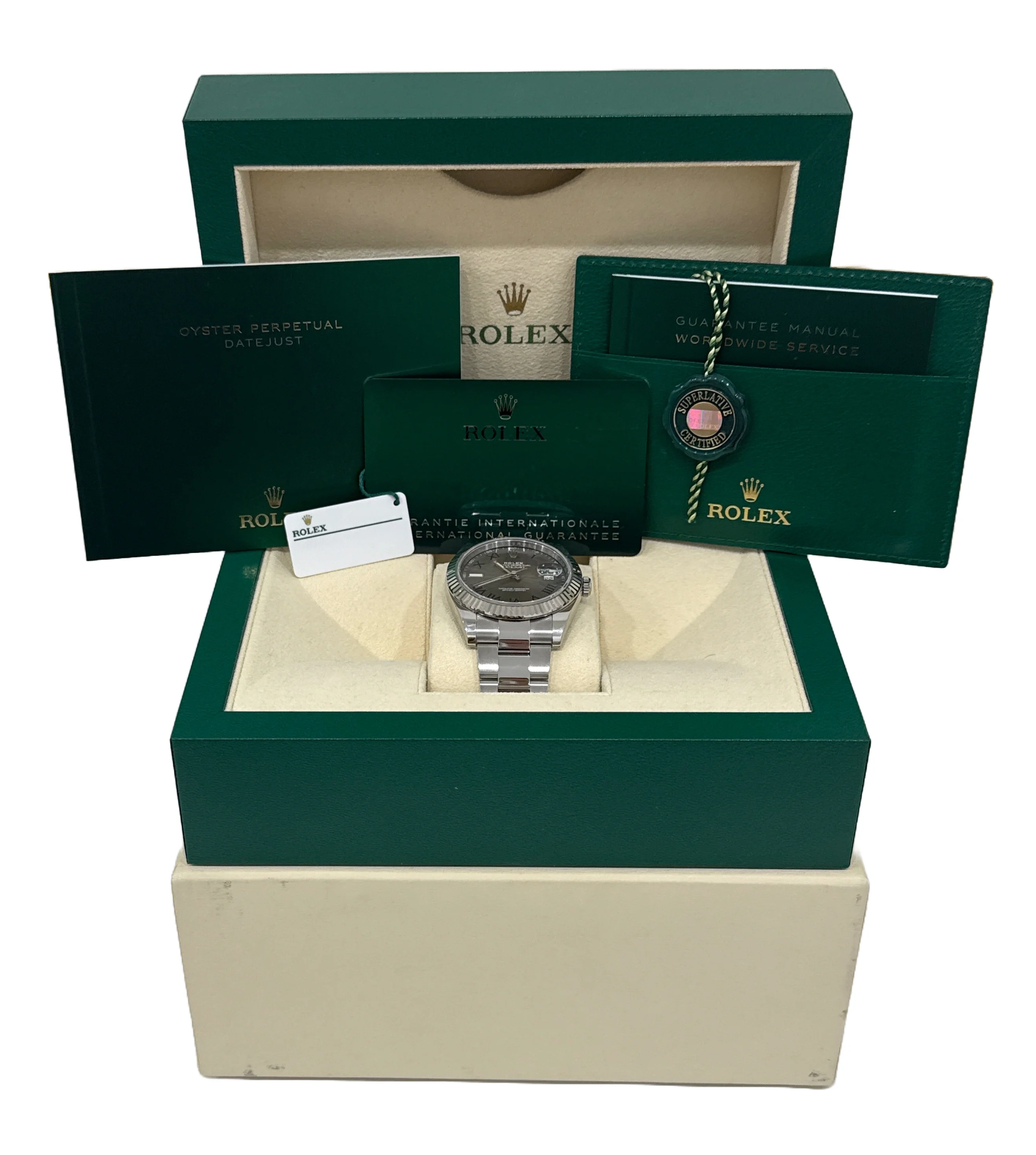 MINT 2022 PAPERS Rolex DateJust 41mm WIMBLEDON 18K Gold OYSTER 126334 Watch BOX - Image 2
