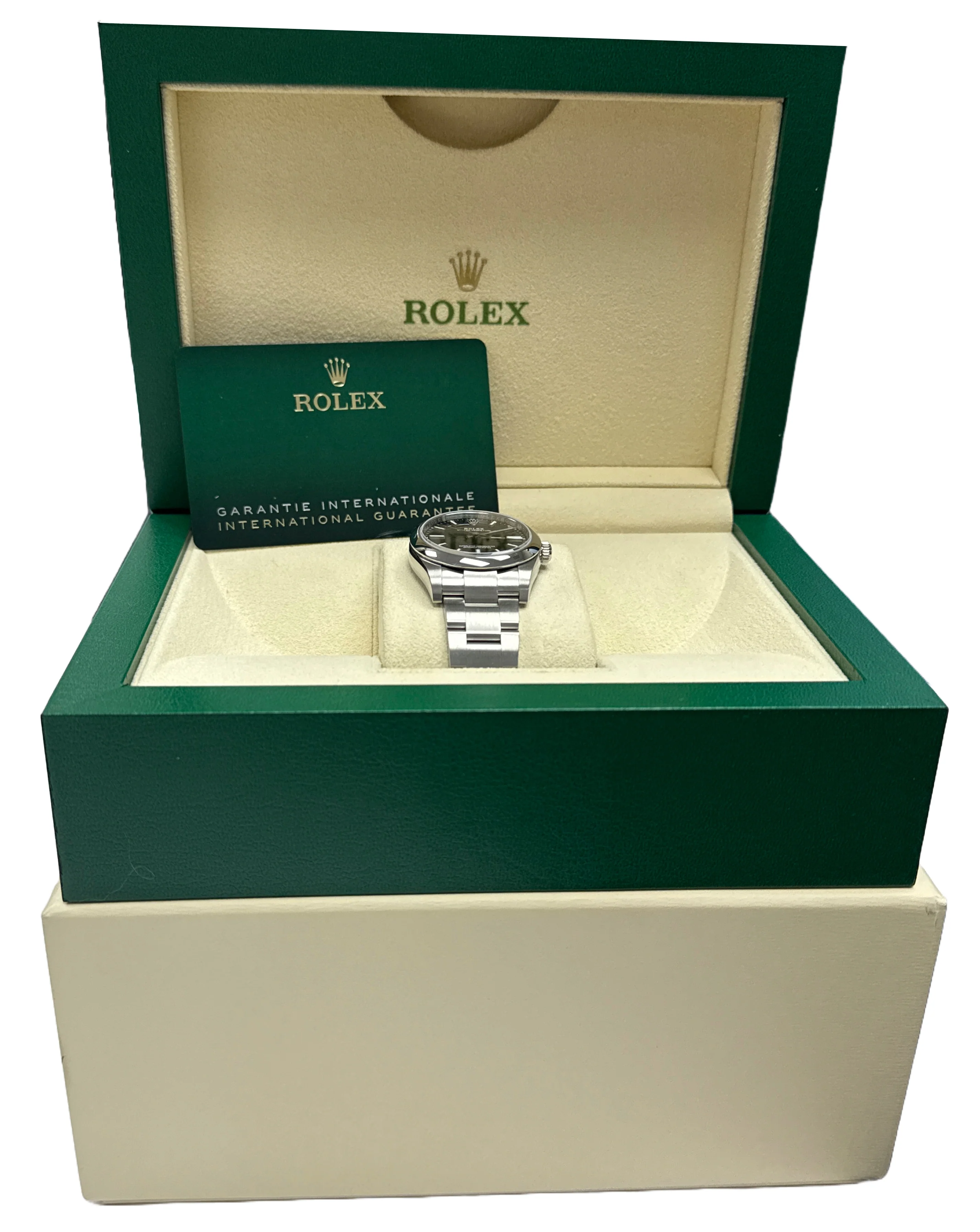 MINT 2022 PAPERS Rolex Oyster Perpetual BLACK Steel 34mm Oyster Watch 124200 BOX - Image 2