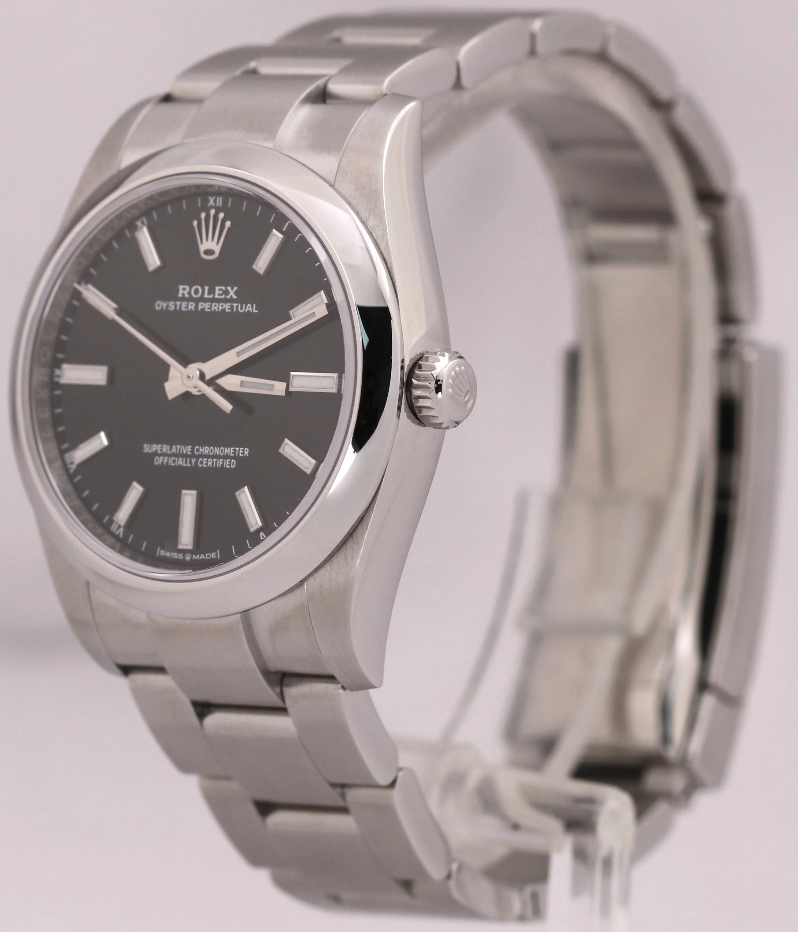 MINT 2022 PAPERS Rolex Oyster Perpetual BLACK Steel 34mm Oyster Watch 124200 BOX - Image 4