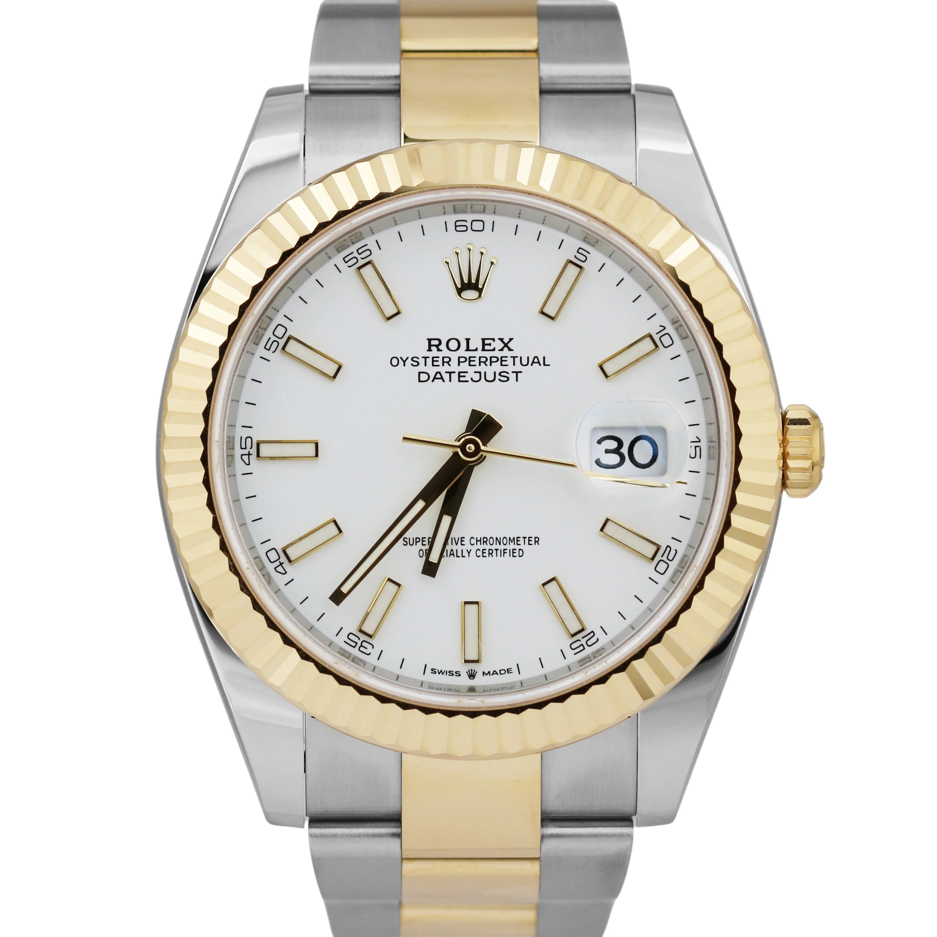 MINT 2022 Rolex DateJust White 126333 41mm 18K Gold Steel 41mm Oyster Watch BOX